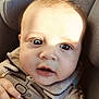 Daymian is registered to the contest to win money with this photo: baby, bodypart, car, car_interior, carseat, clothing, cushion, face, finger, hand, head, homedecor, knitwear, mouth, newborn, person, photography, portrait, transportation, vehicle