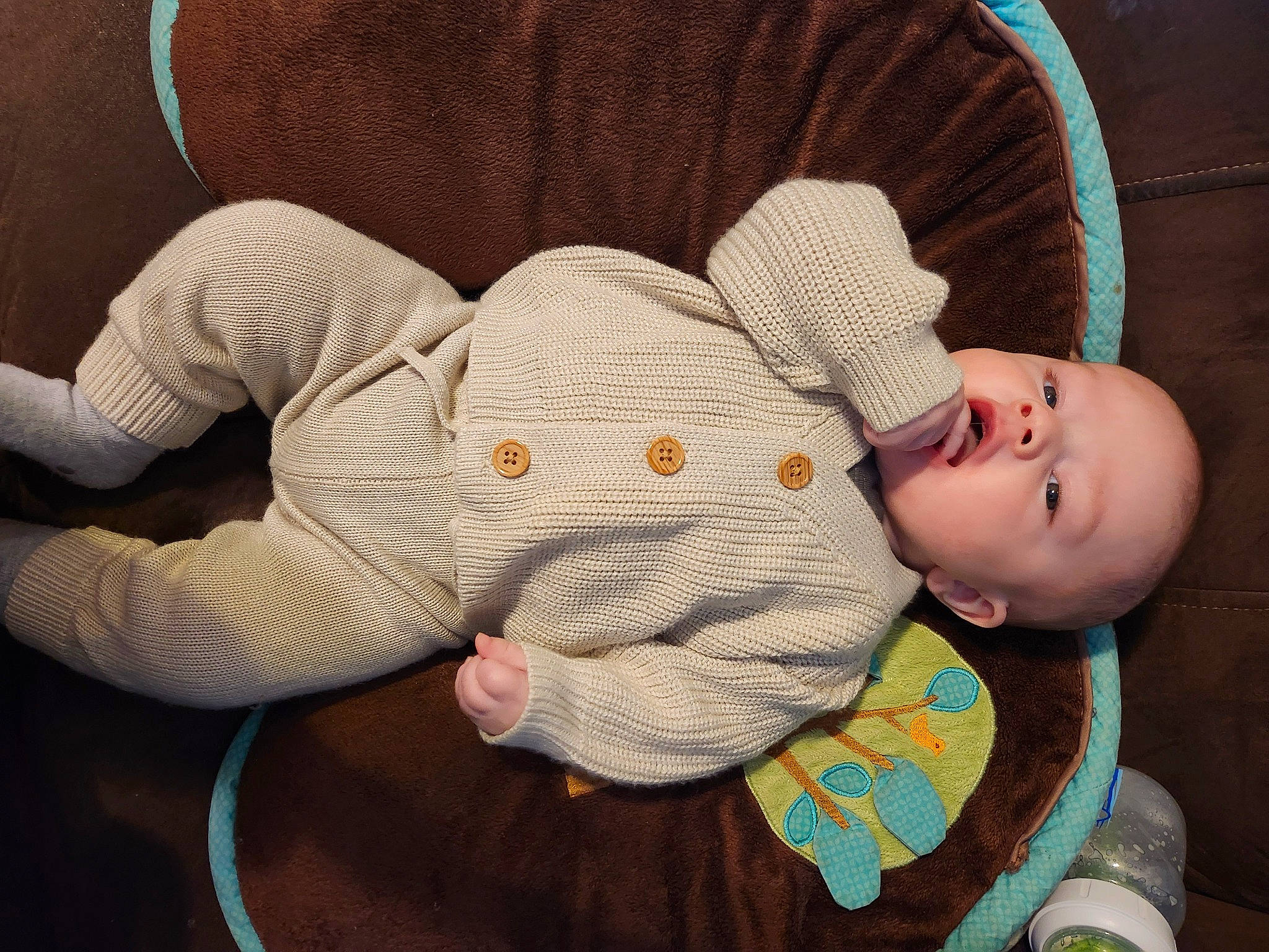 Levi Axel joined the competition — help win amazing prizes! baby, baby_products, baby_sleeping, baby_toddler_clothing, cheek, child, comfort, headgear, human_body, human_leg, lap, linens, nose, pattern, person, sitting, skin, sleeve, smile, toddler