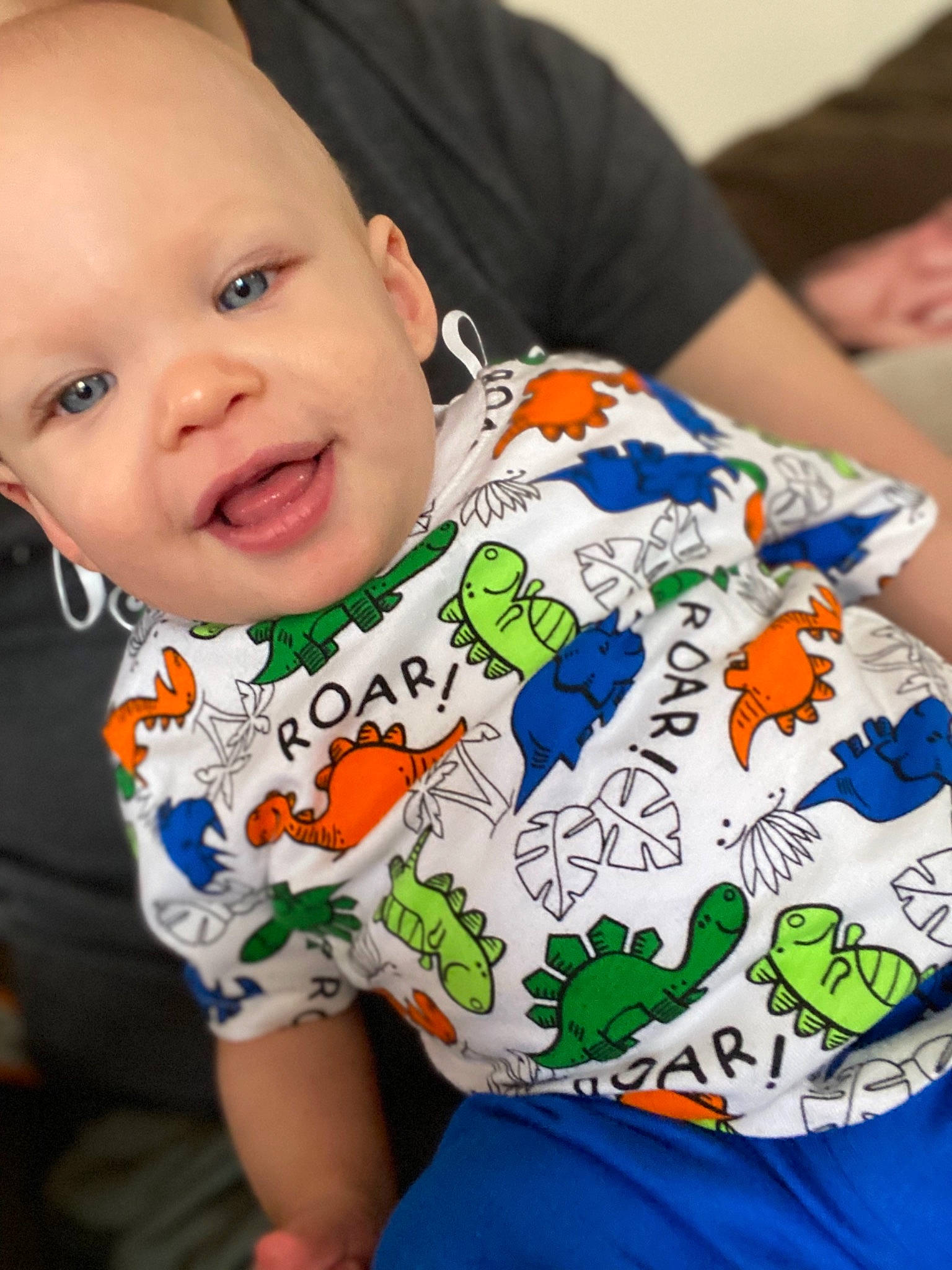 Lenox joined the competition — help win amazing prizes! baby, baby_toddler_clothing, blue, cheek, child, ear, eye, face, facial_expression, happy, head, nose, people, person, play, product, sitting, skin, smile, toddler