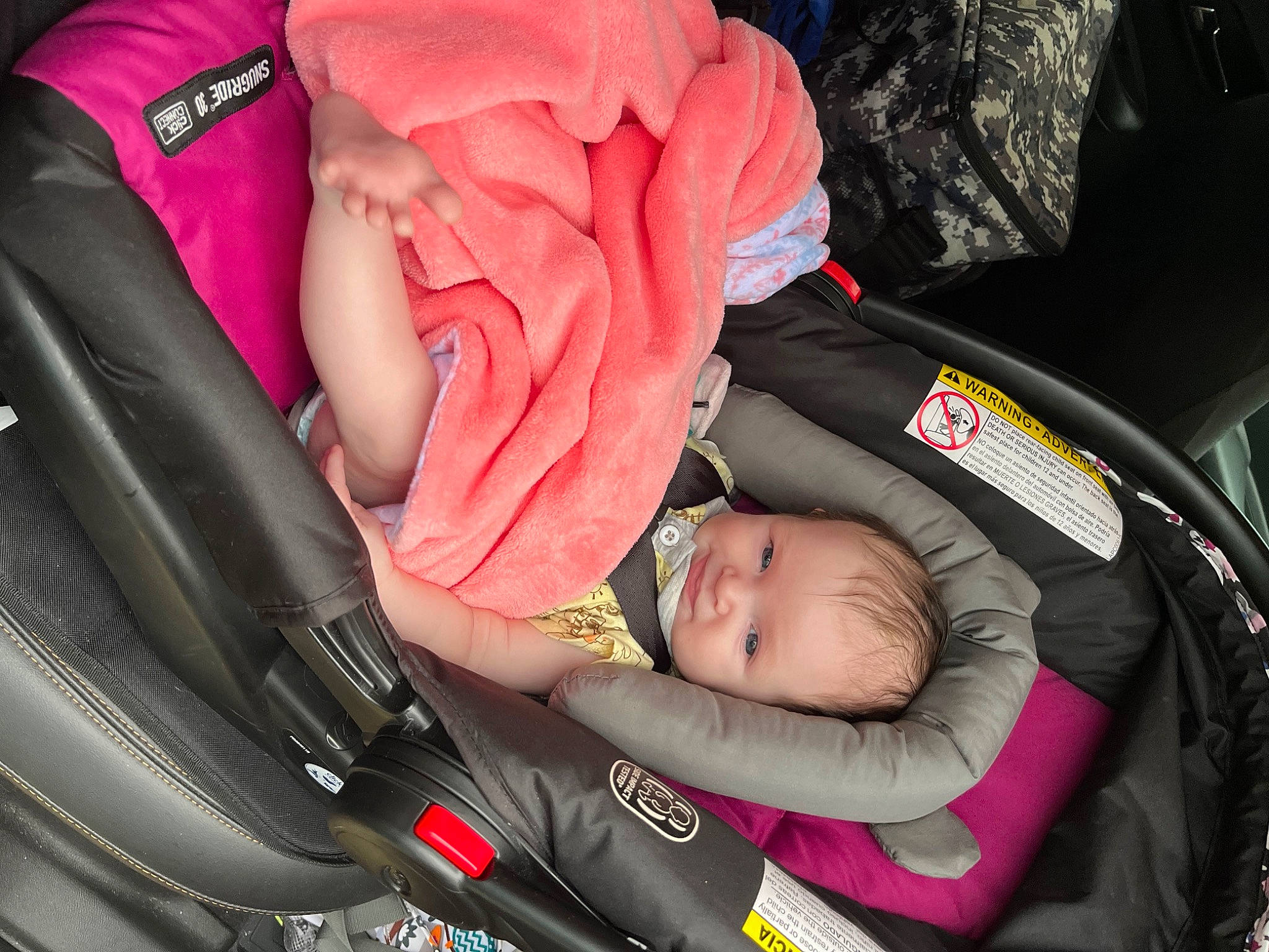 Alissa is registered to the contest to win money with this photo: auto_part, automotive_design, baby, baby_carriage, baby_products, baby_toddler_clothing, beauty, black, car_seat, carmine, child, comfort, fun, lap, motor_vehicle, person, pink, product, red, toddler