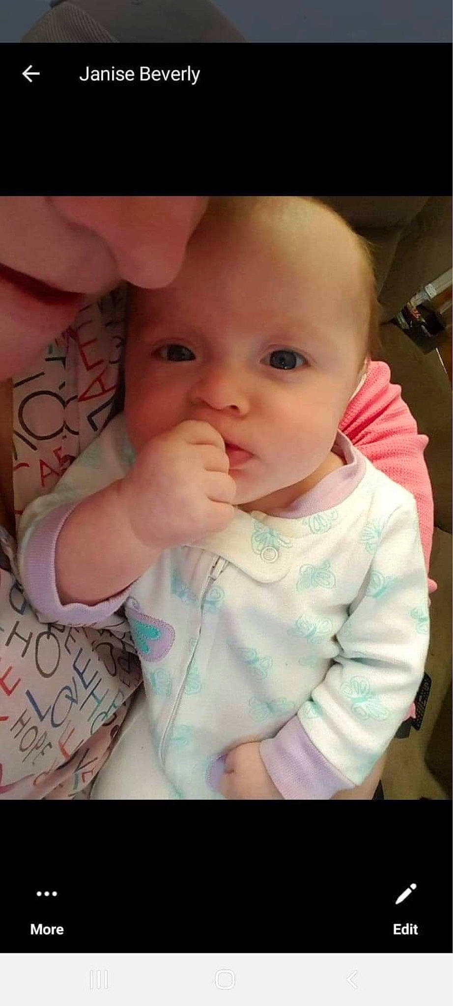 Maci is registered to the contest to win money with this photo: baby, baby_toddler_clothing, cheek, chin, ear, eyebrow, eyelash, finger, gesture, hairstyle, hand, happy, iris, lip, mouth, neck, nose, person, pink, skin