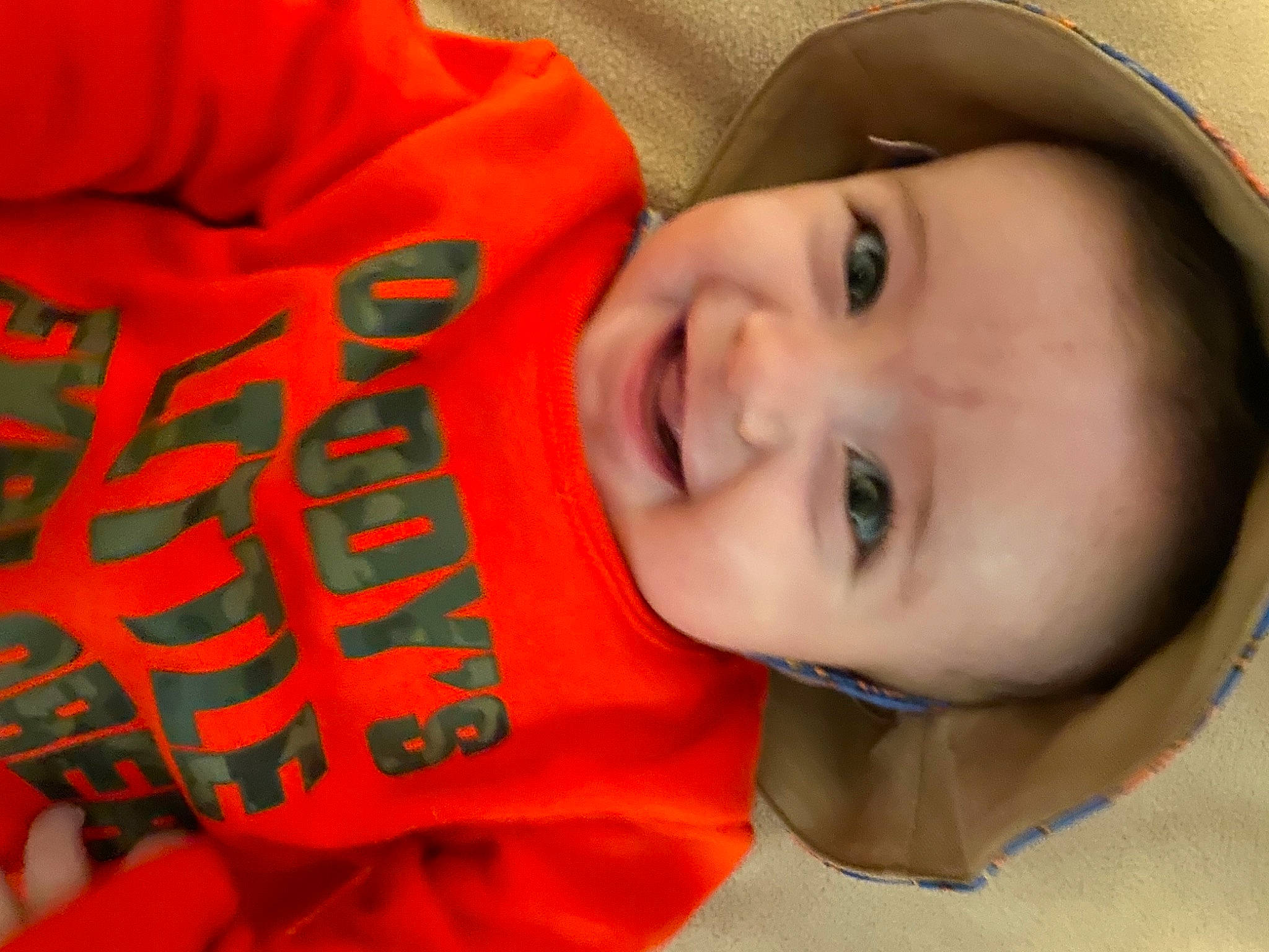 Nikola is registered to the contest to win money with this photo: cheek, chin, cool, eyebrow, eyelash, facial_expression, forehead, happy, human, joy, lip, mammal, mouth, neck, nose, orange, people, person, product, sleeve