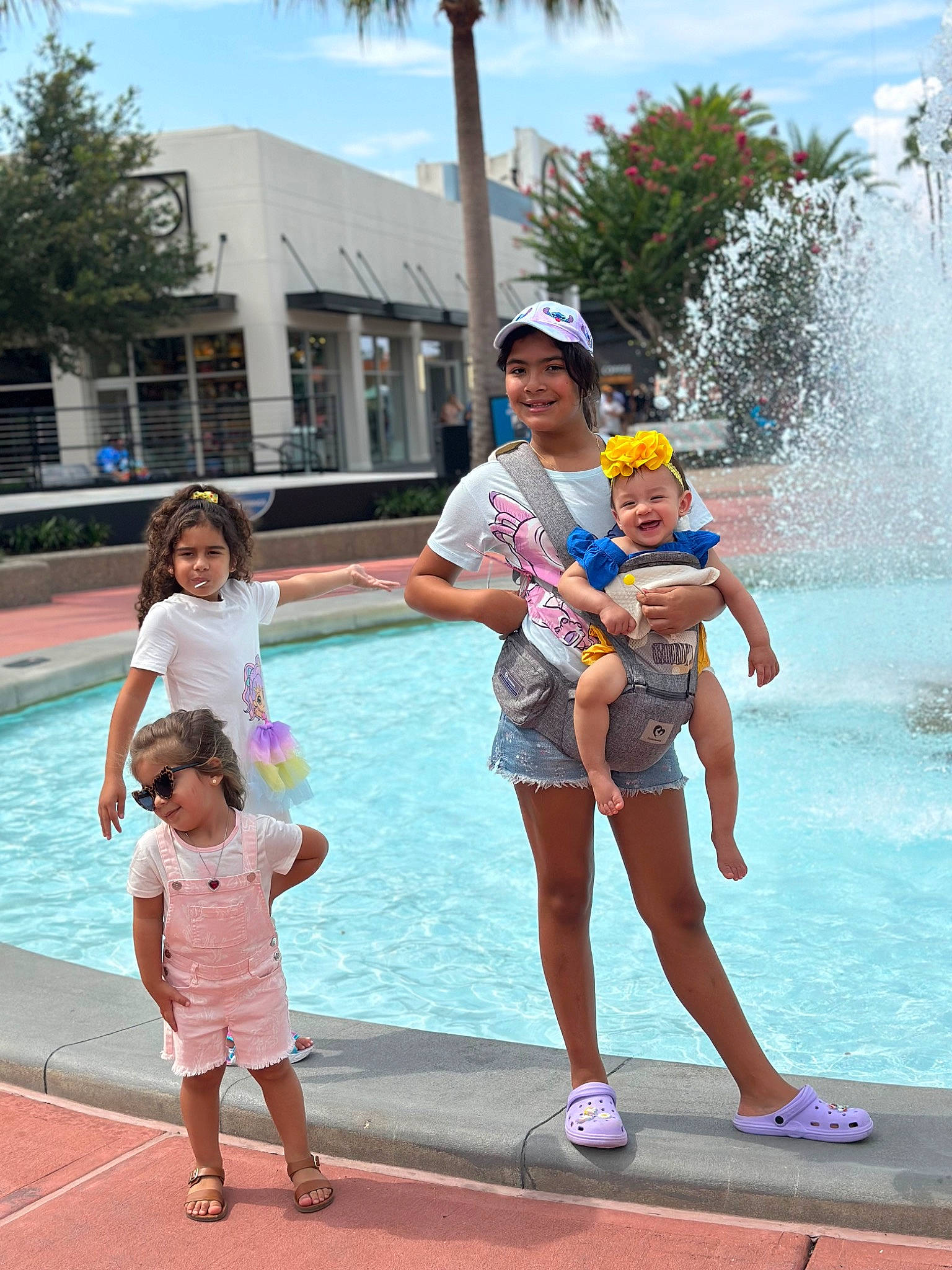 Melissa joined the competition — help win amazing prizes! azure, cloud, event, fun, happy, hat, headwear, joy, leg, leisure, person, pink, recreation, shorts, sky, smile, summer, swimming_pool, thigh, toddler