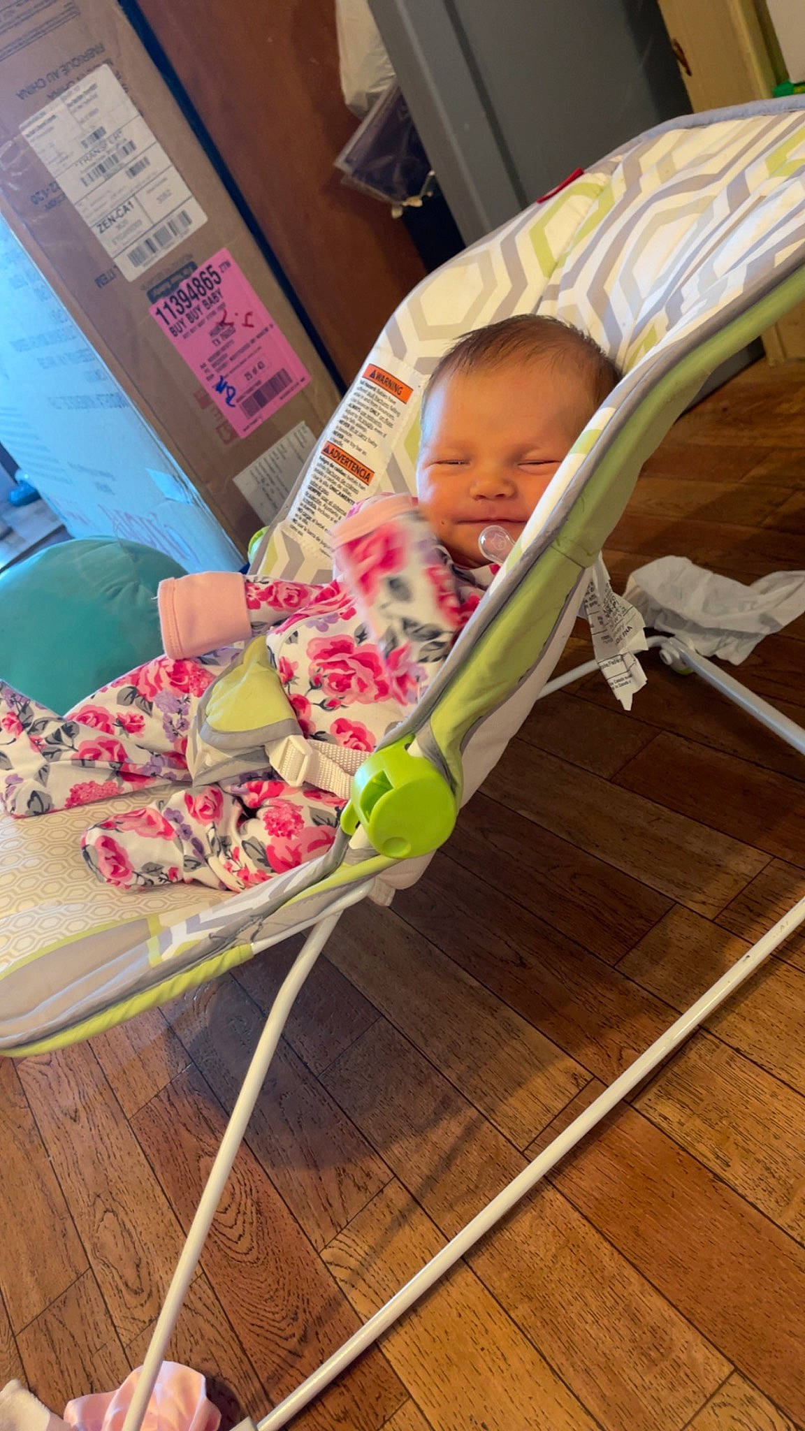 Sophia is registered to the contest to win money with this photo: baby, baby_products, baby_safety, baby_toddler_clothing, child, comfort, flooring, hardwood, infant_bed, leisure, magenta, outdoor_furniture, person, product, room, sitting, toddler, varnish, wood, wood_flooring