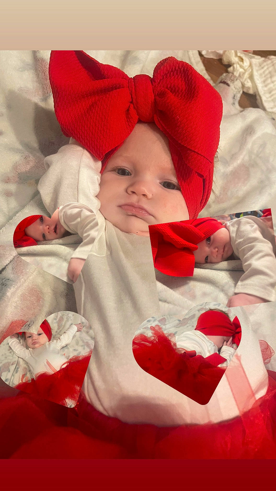 Sophia is registered to the contest to win money with this photo: baby, baby_sleeping, baby_toddler_clothing, carmine, child, christmas_eve, comfort, event, face, fictional_character, fur, happy, headwear, holiday, linens, pattern, person, red, room, sleeve