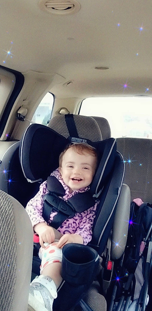 Sarah joined the competition — help win amazing prizes! air_travel, auto_part, automotive_design, automotive_exterior, baby, baby_in_car_seat, baby_toddler_clothing, car_seat, car_seat_cover, comfort, family_car, head_restraint, joy, motor_vehicle, person, seat_belt, smile, steering_wheel, toddler, vehicle