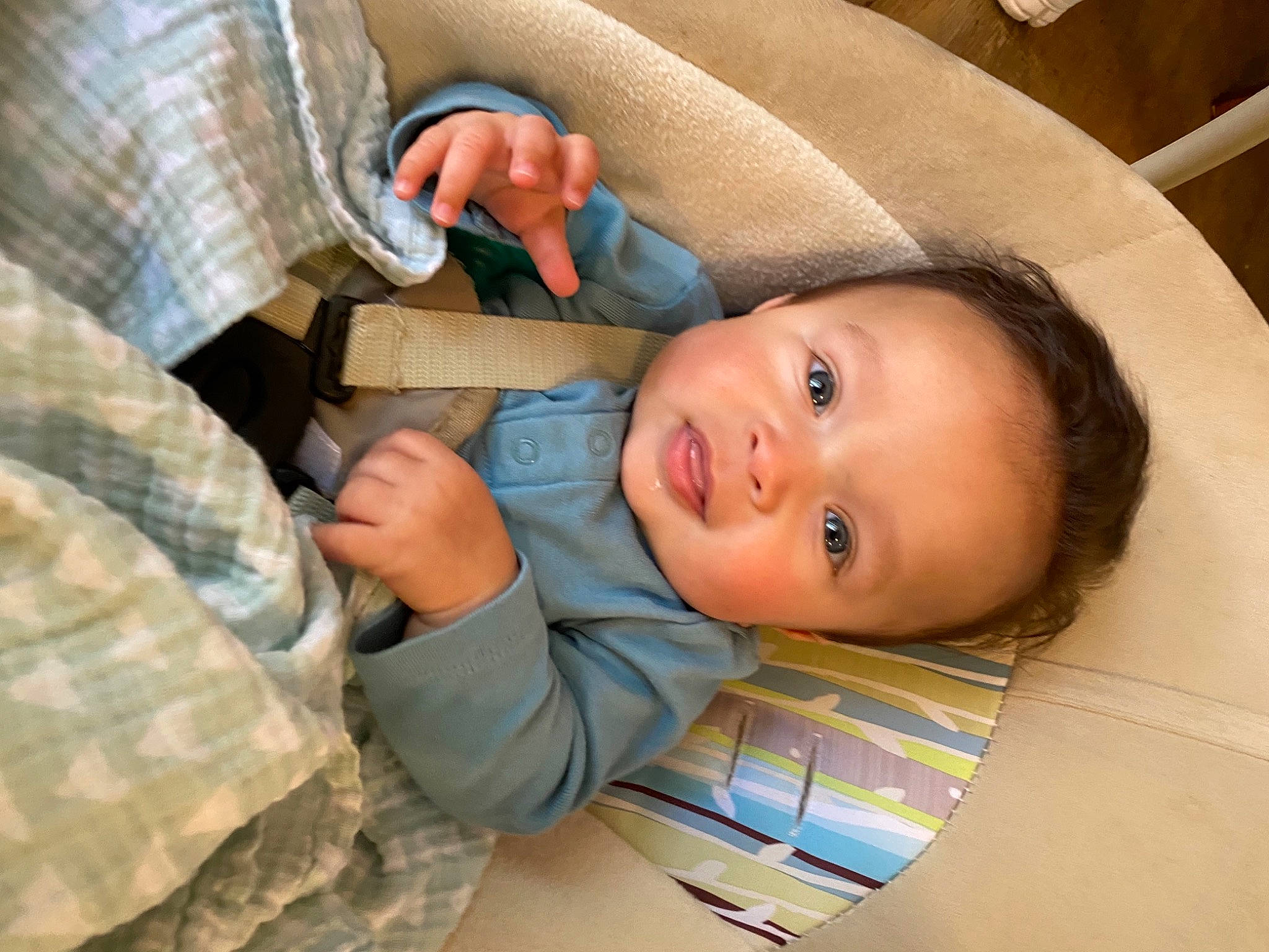 Creed joined the competition — help win amazing prizes! baby, baby_products, baby_toddler_clothing, camouflage, chair, child, comfort, flooring, gesture, military_camouflage, military_person, military_uniform, non_commissioned_officer, nose, person, shirt, sitting, smile, toddler, window
