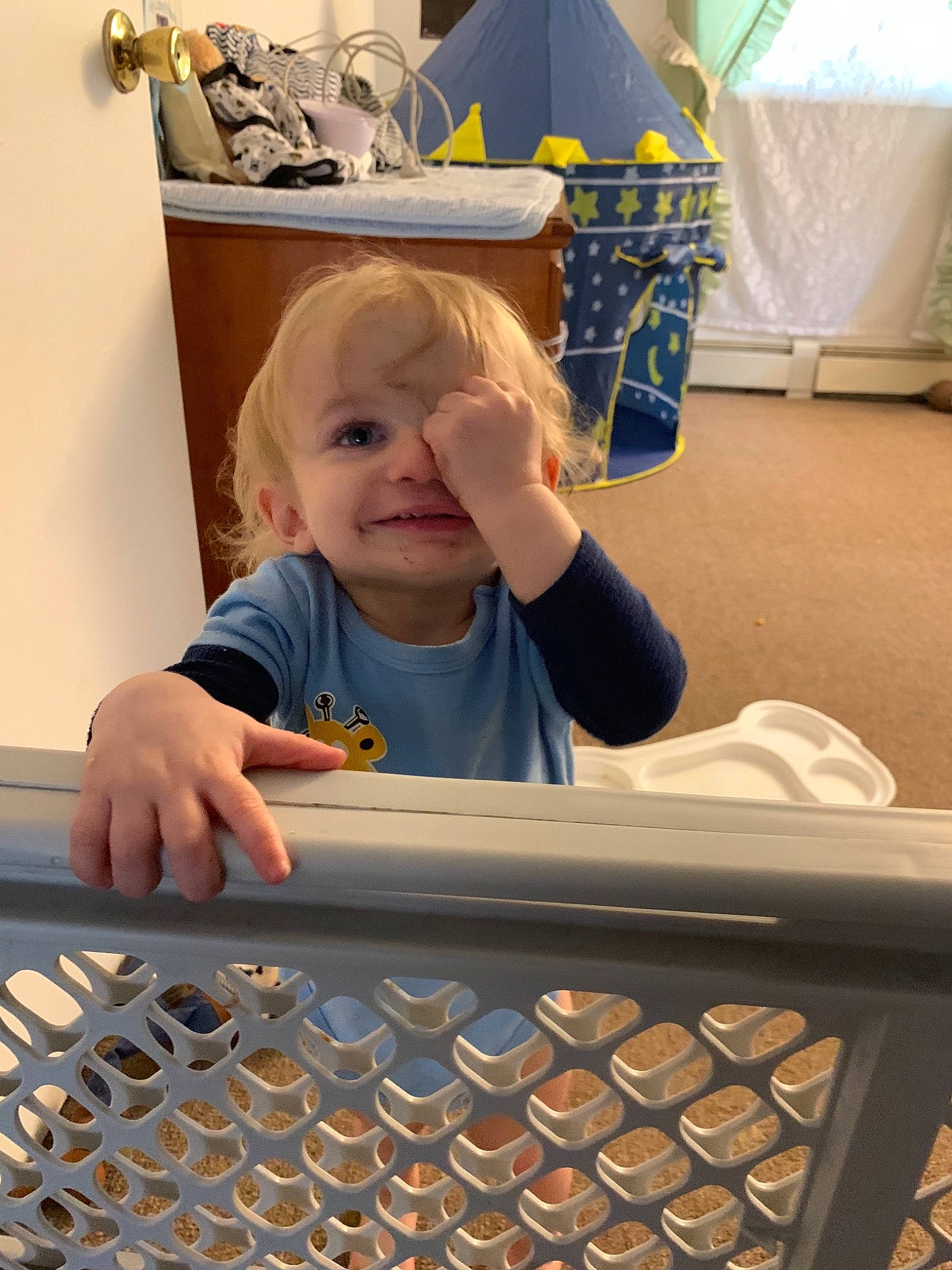 Elijah is registered to the contest to win money with this photo: baby_safety, child, person, product, toddler