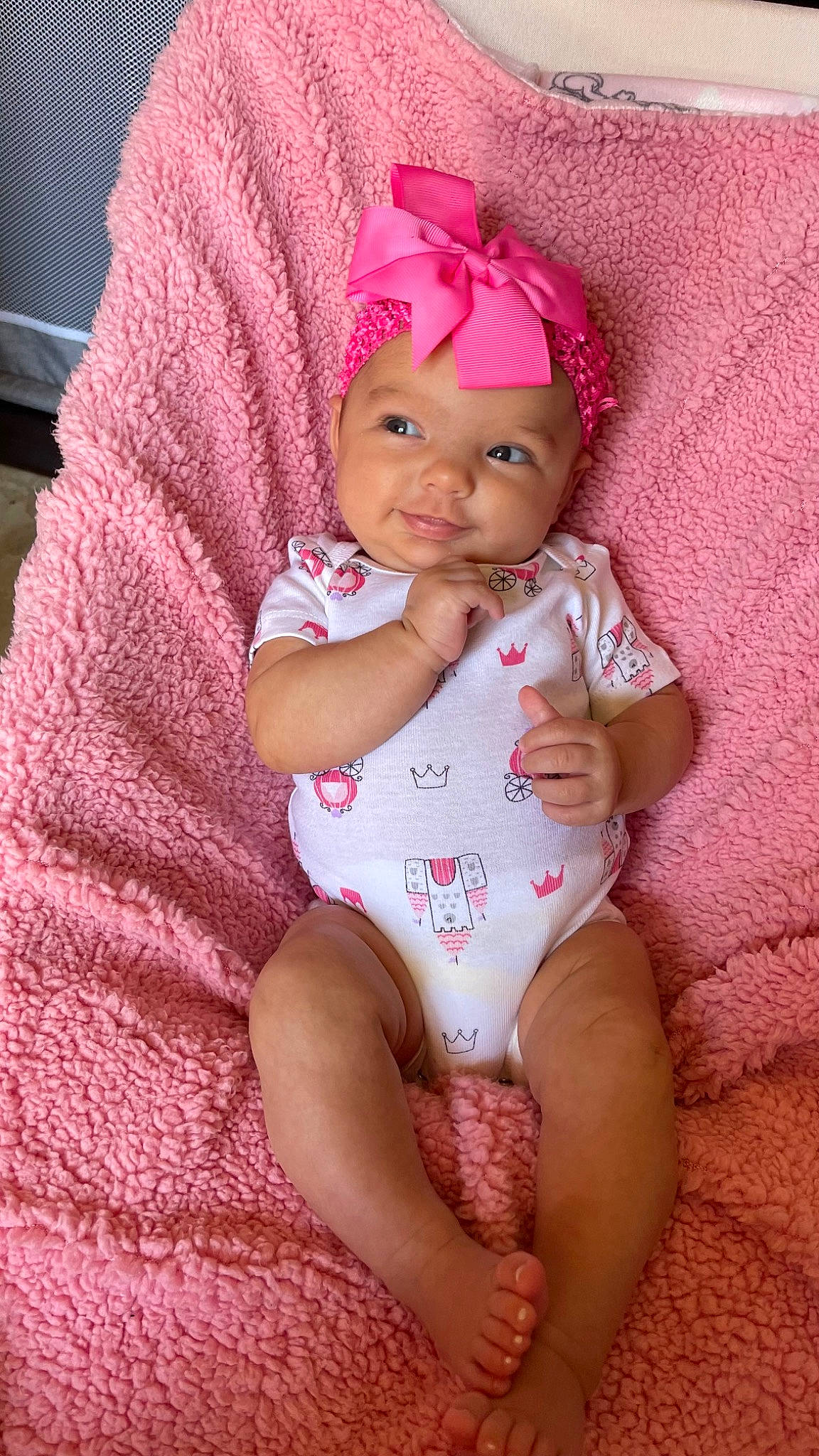 Mallory joined the competition — help win amazing prizes! baby, baby_toddler_clothing, cap, cheek, chest, comfort, eye, face, happy, head, headgear, headwear, human_leg, knee, lip, magenta, person, pink, smile, textile