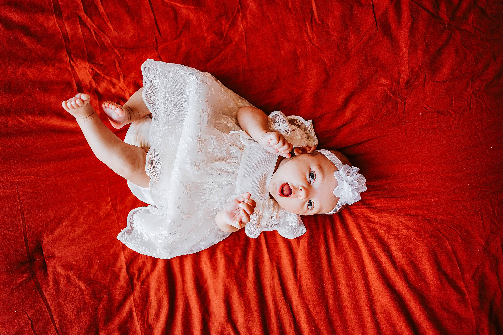 Mallory joined the competition — help win amazing prizes! baby, baby_toddler_clothing, bridal_accessory, comfort, dress, embellishment, eye, flash_photography, happy, headgear, headpiece, human_body, leg, orange, person, petal, pink, skin, sleeve, toddler