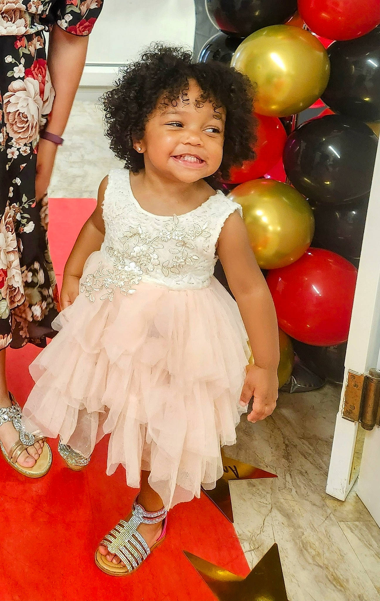 Ania joined the competition — help win amazing prizes! baby_toddler_clothing, balloon, beauty, child, dress, event, face, facial_expression, fashion_design, flooring, formal_wear, fun, happy, head, human_body, joy, leisure, magenta, person, pink