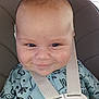 baby, child, car_seat, safety_harness, blue_clothing, smile, face, infant, cute, portrait, indoors, straps, young_child, happy, seat, closeup, expression, person, baby_clothes, seatbelt
