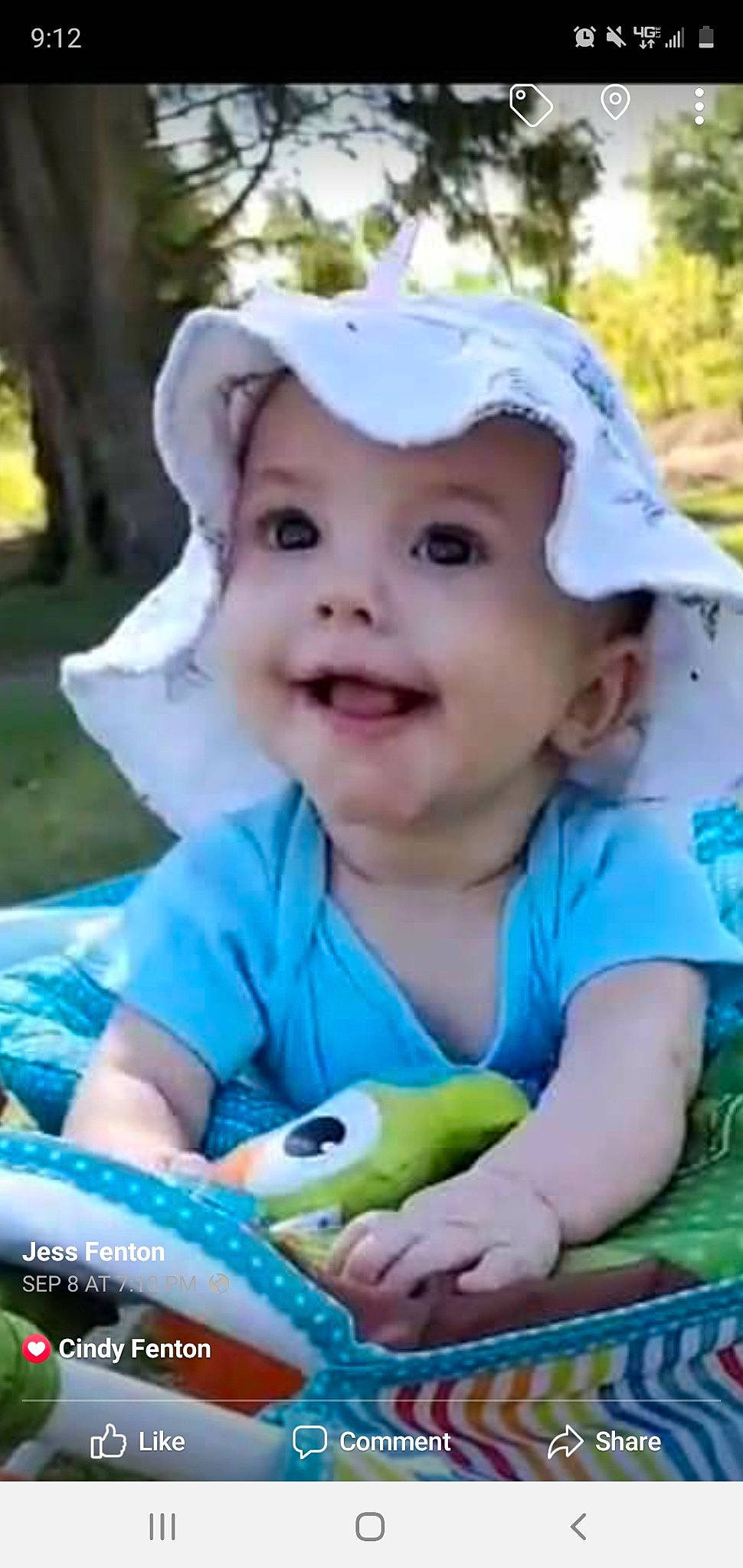 Kristiana is registered to the contest to win money with this photo: baby, baby_laughing, baby_products, cheek, child, eating, facial_expression, fun, head, headgear, headwear, joy, leisure, lip, mouth, nose, person, play, product, skin