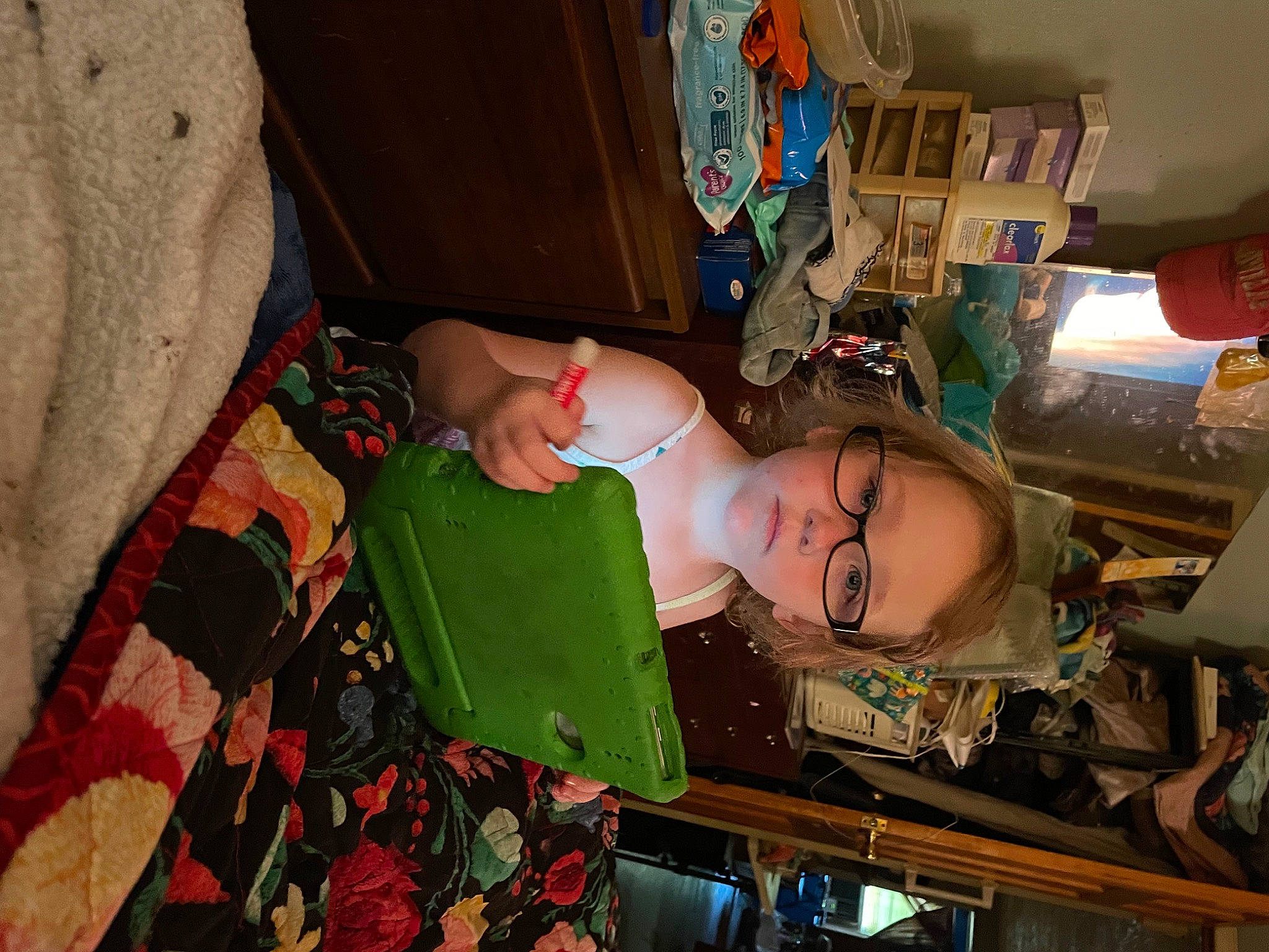 Alaya joined the competition — help win amazing prizes! abdomen, chest, eyewear, flesh, fun, linens, pattern, person, room, thigh, trunk, vintage_clothing, wood