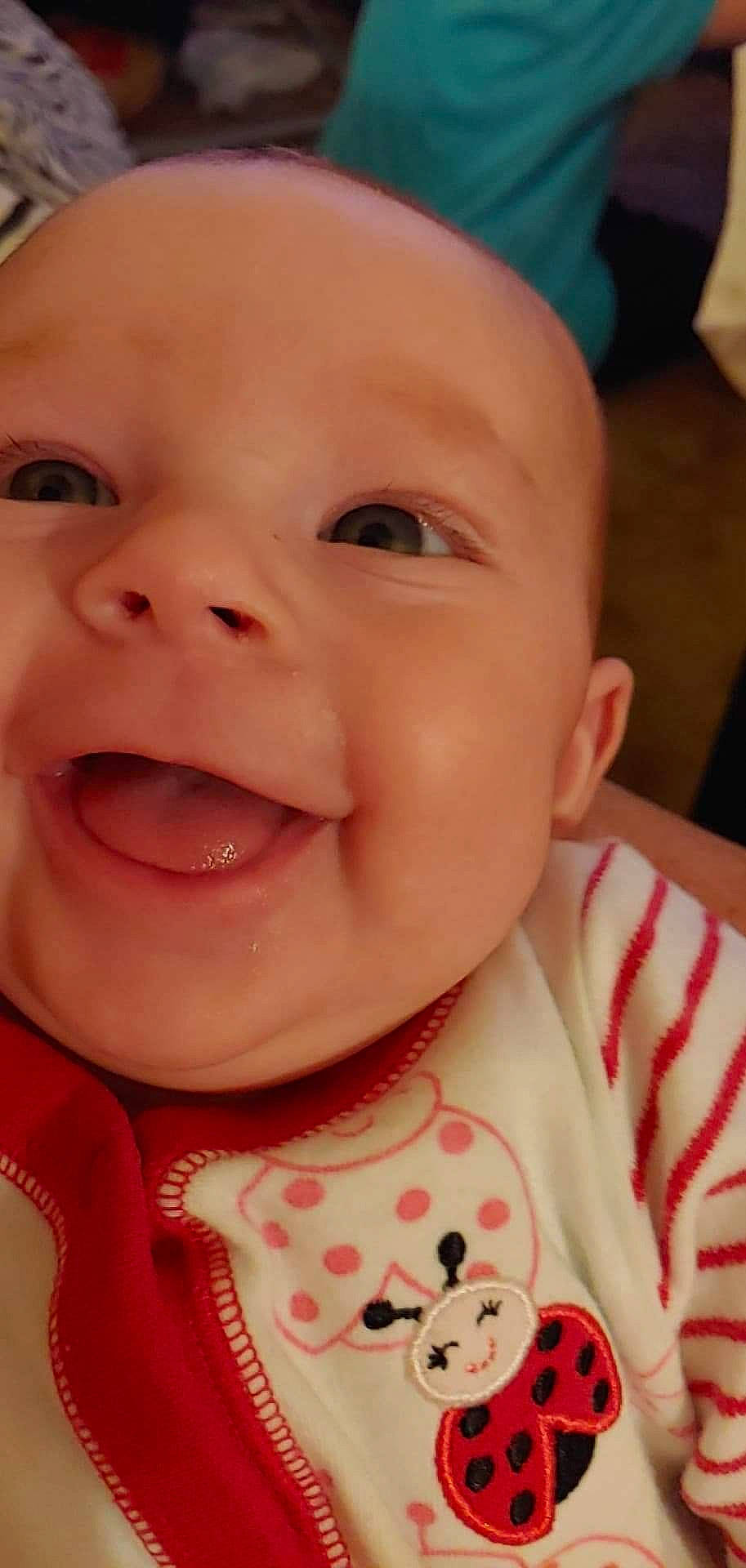 Calla joined the competition — help win amazing prizes! baby, baby_making_funny_faces, cheek, child, chin, close_up, eye, eyebrow, face, facial_expression, forehead, head, laugh, lip, mouth, nose, person, skin, smile, toddler