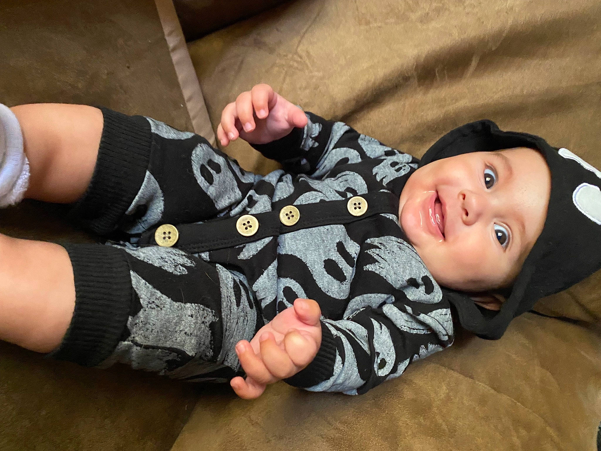 Antonio joined the competition — help win amazing prizes! baby, baby_toddler_clothing, comfort, finger, foot, gesture, grass, hand, happy, headwear, human_body, human_leg, joy, knee, nail, person, sitting, sleeve, smile, thigh