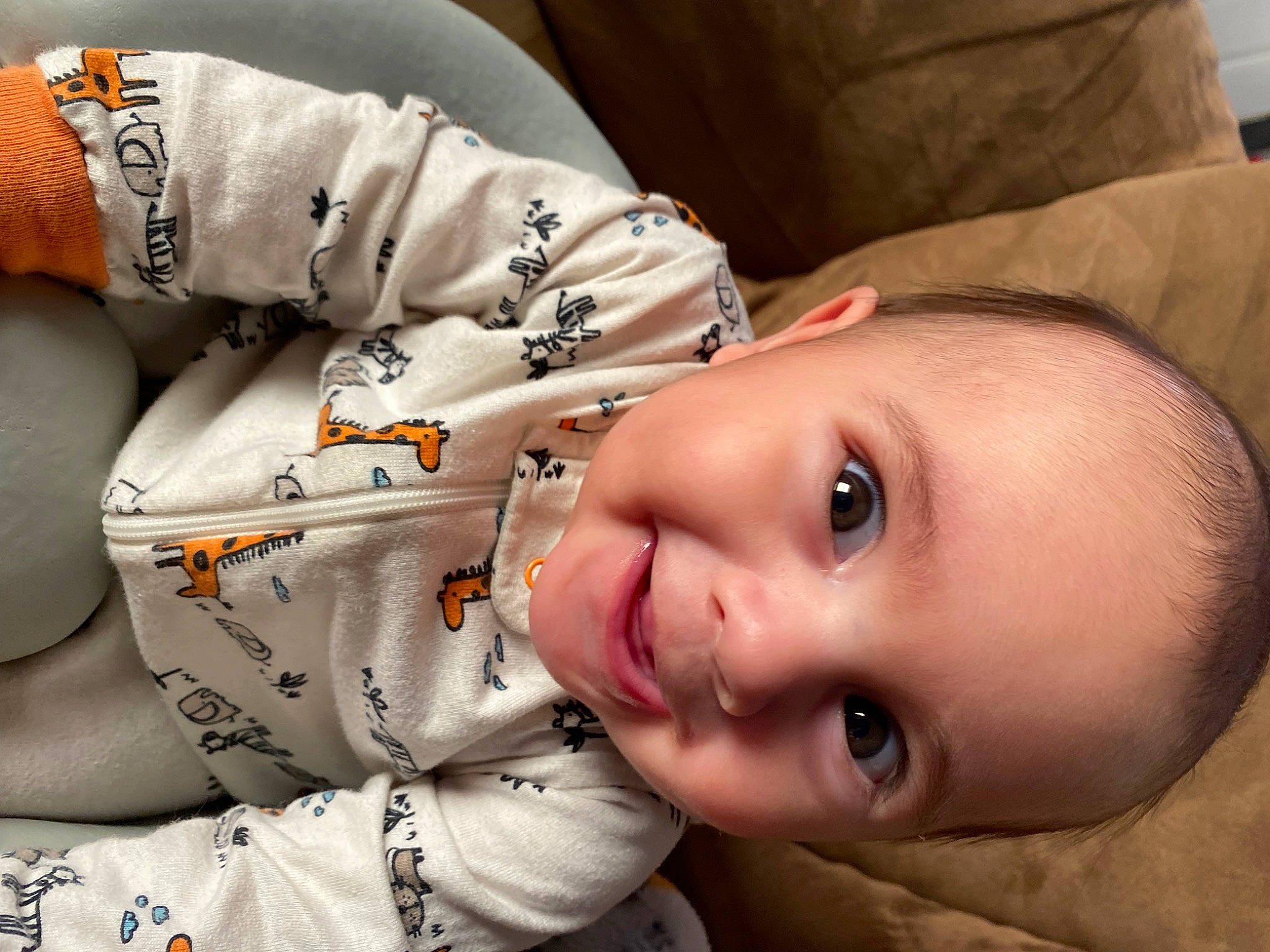 Antonio is registered to the contest to win money with this photo: baby, baby_sleeping, baby_toddler_clothing, cheek, child, comfort, eyelash, face, happy, joy, lip, mammal, mouth, nose, person, portrait_photography, sitting, skin, sleeve, smile