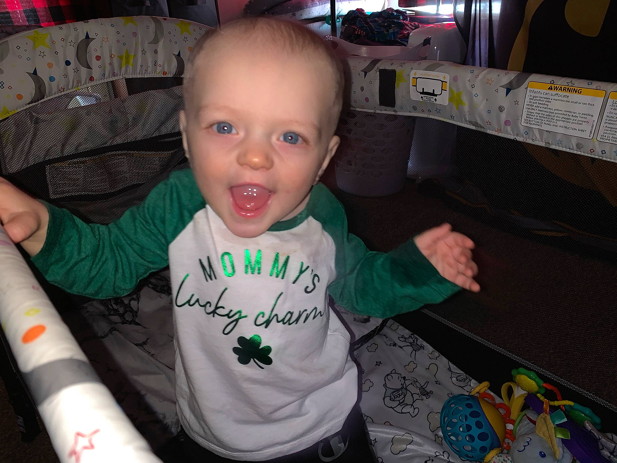 Frankie is registered to the contest to win money with this photo: baby, baby_toddler_clothing, chair, cheek, child, cool, couch, elbow, finger, fun, happy, holiday, iris, mouth, person, sitting, sleeve, smile, t_shirt, thumb