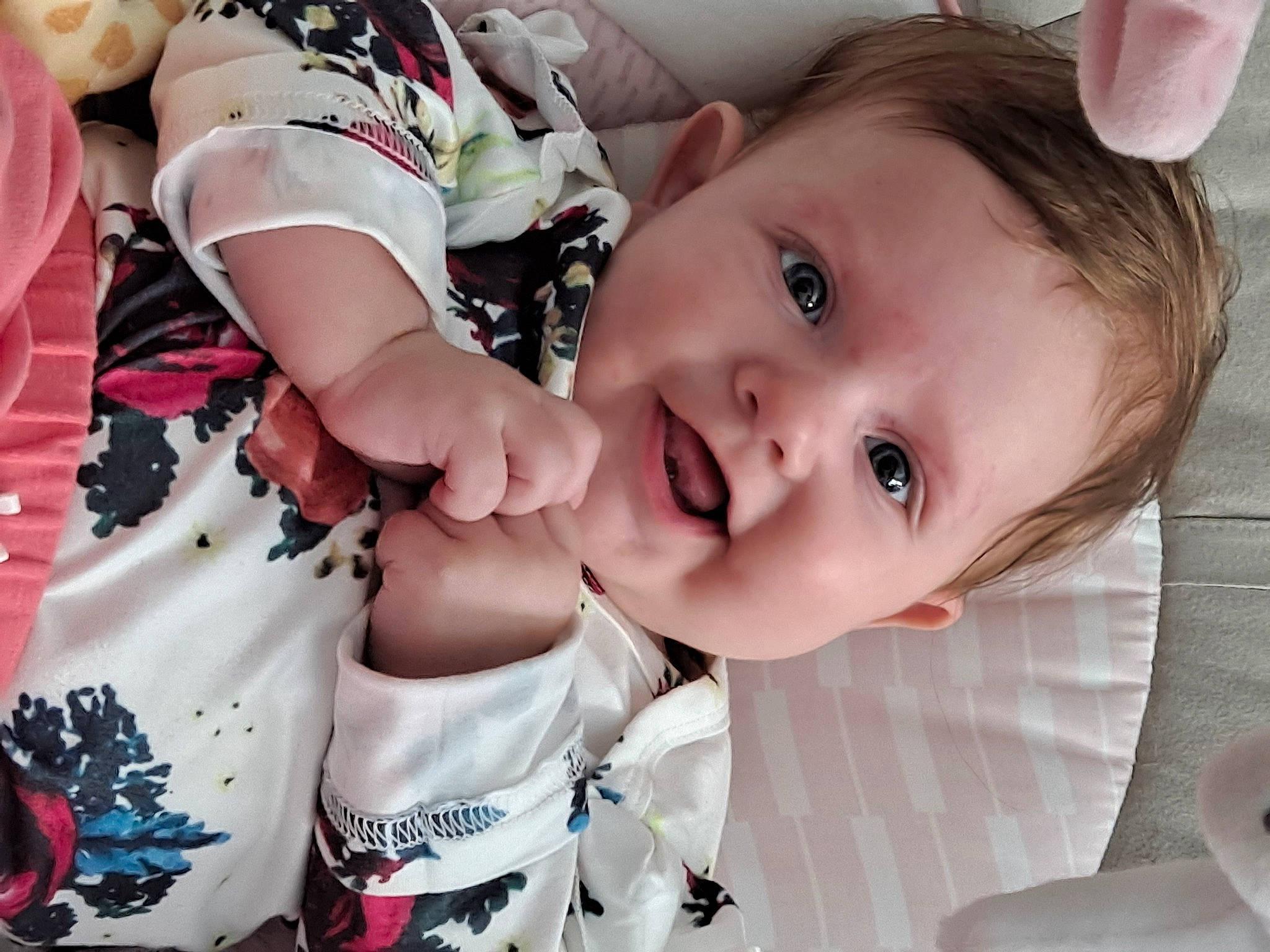 Catherine joined the competition — help win amazing prizes! baby, baby_toddler_clothing, cheek, child, eyelash, face, finger, gesture, happy, iris, lip, mouth, people, person, pink, skin, sleeve, smile, textile, toddler