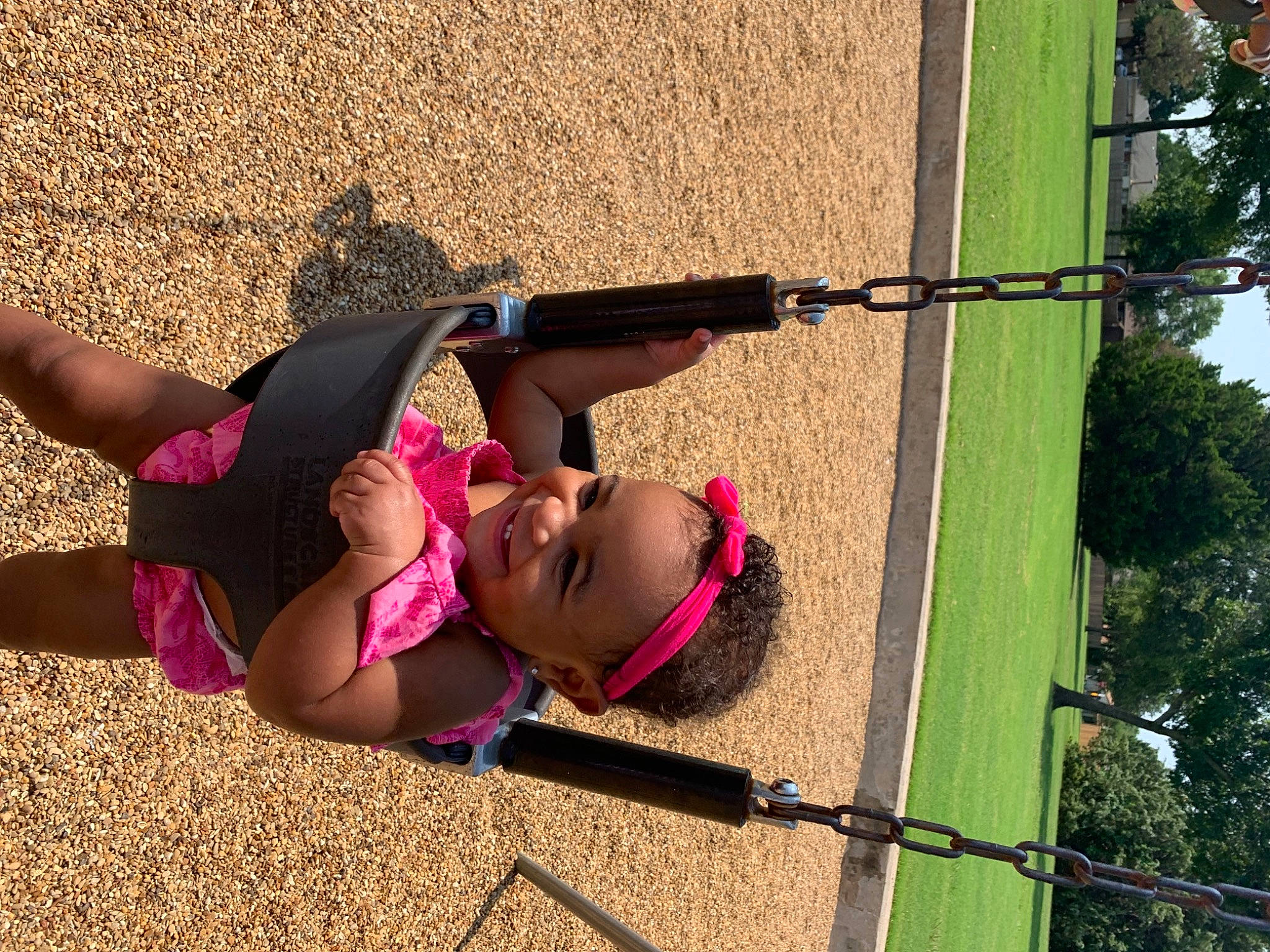 Anyla joined the competition — help win amazing prizes! child, fun, grass, happy, hat, human_leg, joy, knee, landscape, leisure, magenta, outdoor_play_equipment, people_in_nature, person, playground, recreation, shorts, sneakers, thigh, toddler