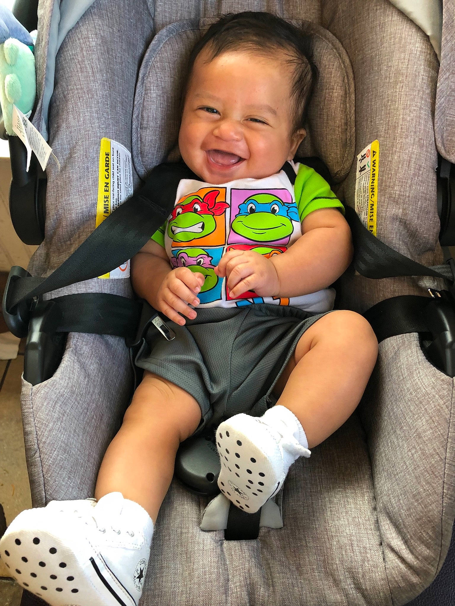 Leroy joined the competition — help win amazing prizes! baby, baby_carriage, baby_in_car_seat, baby_products, baby_toddler_clothing, car_seat, cheek, child, fun, joy, leg, person, play, product, shoe, sitting, skin, smile, toddler