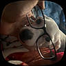 dog, glasses, hand, close_up, blurred, white_dog, pet, face, indoor, soft_light, animal, wearing, eyewear, cute, companion, furry, domestic, muzzle, nosy, portrait