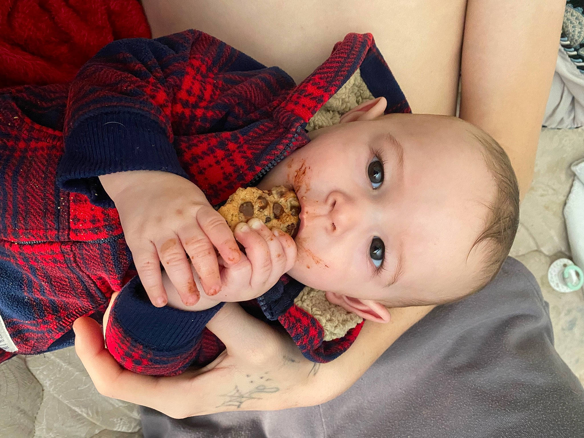 Everitt joined the competition — help win amazing prizes! arm, baby, baby_toddler_clothing, cheek, eye, eyelash, finger, hand, head, iris, joint, lip, mammal, mouth, nail, neck, nose, person, skin, tartan