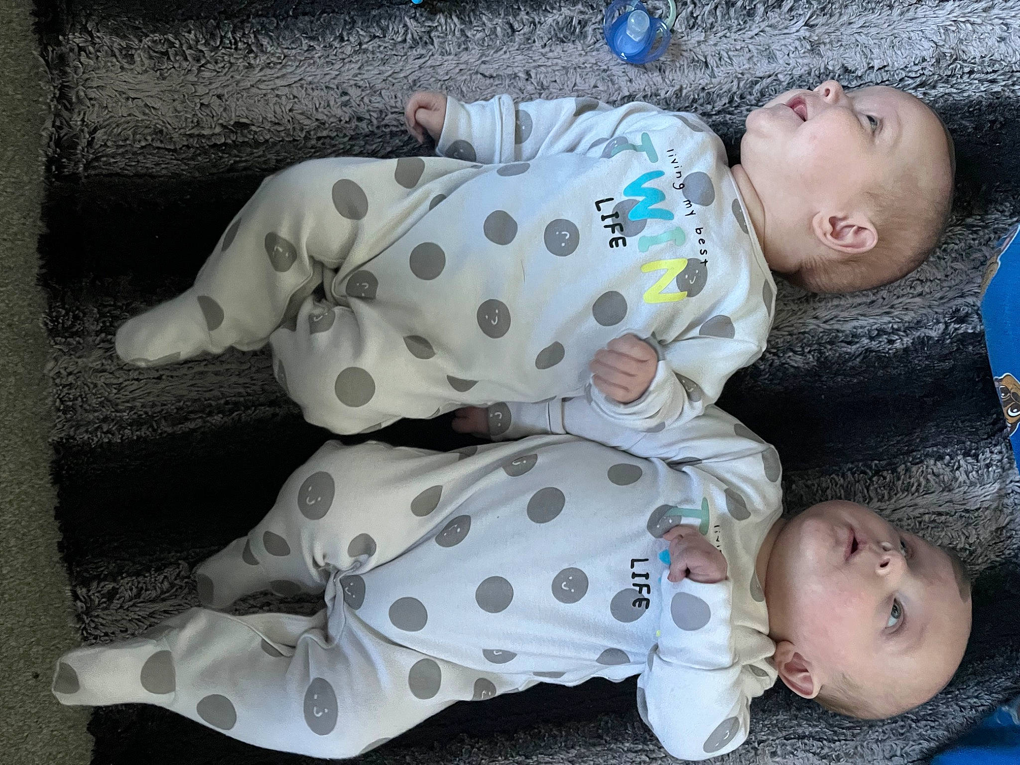 Albie joined the competition — help win amazing prizes! baby, baby_products, baby_sleeping, baby_toddler_clothing, blue, carmine, child, comfort, face, facial_expression, fun, happy, infant_bodysuit, linens, pattern, person, sitting, sleeve, textile, toddler