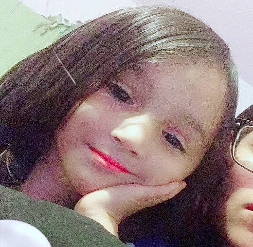 Kataleya is registered to the contest to win money with this photo: bangs, black_hair, cheek, child, ear, eyebrow, eyelash, forehead, gesture, hair, happy, iris, jaw, joy, lip, long_hair, nose, person, selfie, skin