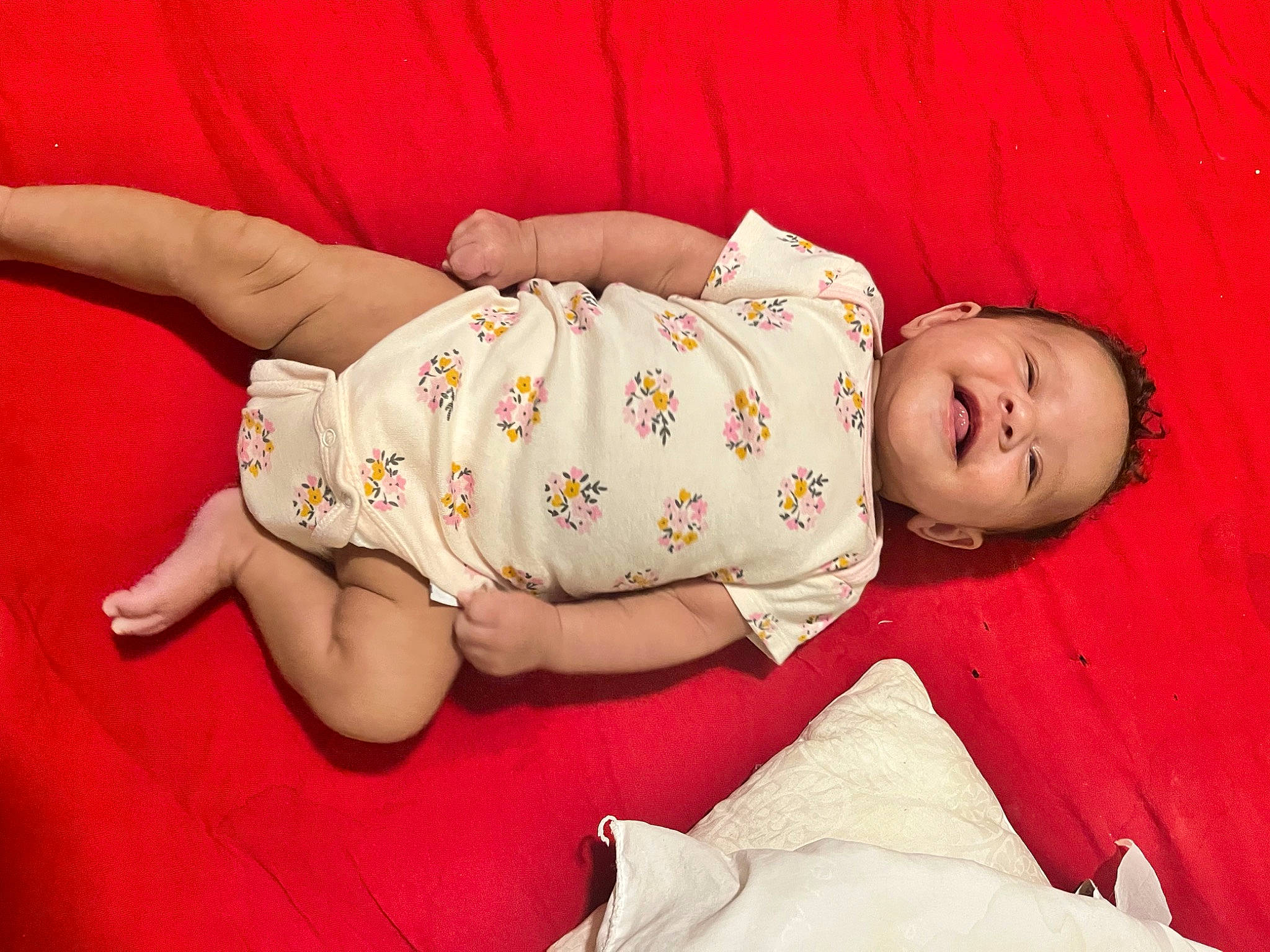 Kailani joined the competition — help win amazing prizes! baby, baby_sleeping, baby_toddler_clothing, child, comfort, dress, finger, flash_photography, foot, hand, happy, human_body, human_leg, knee, leg, mouth, person, skin, sleeve, thigh