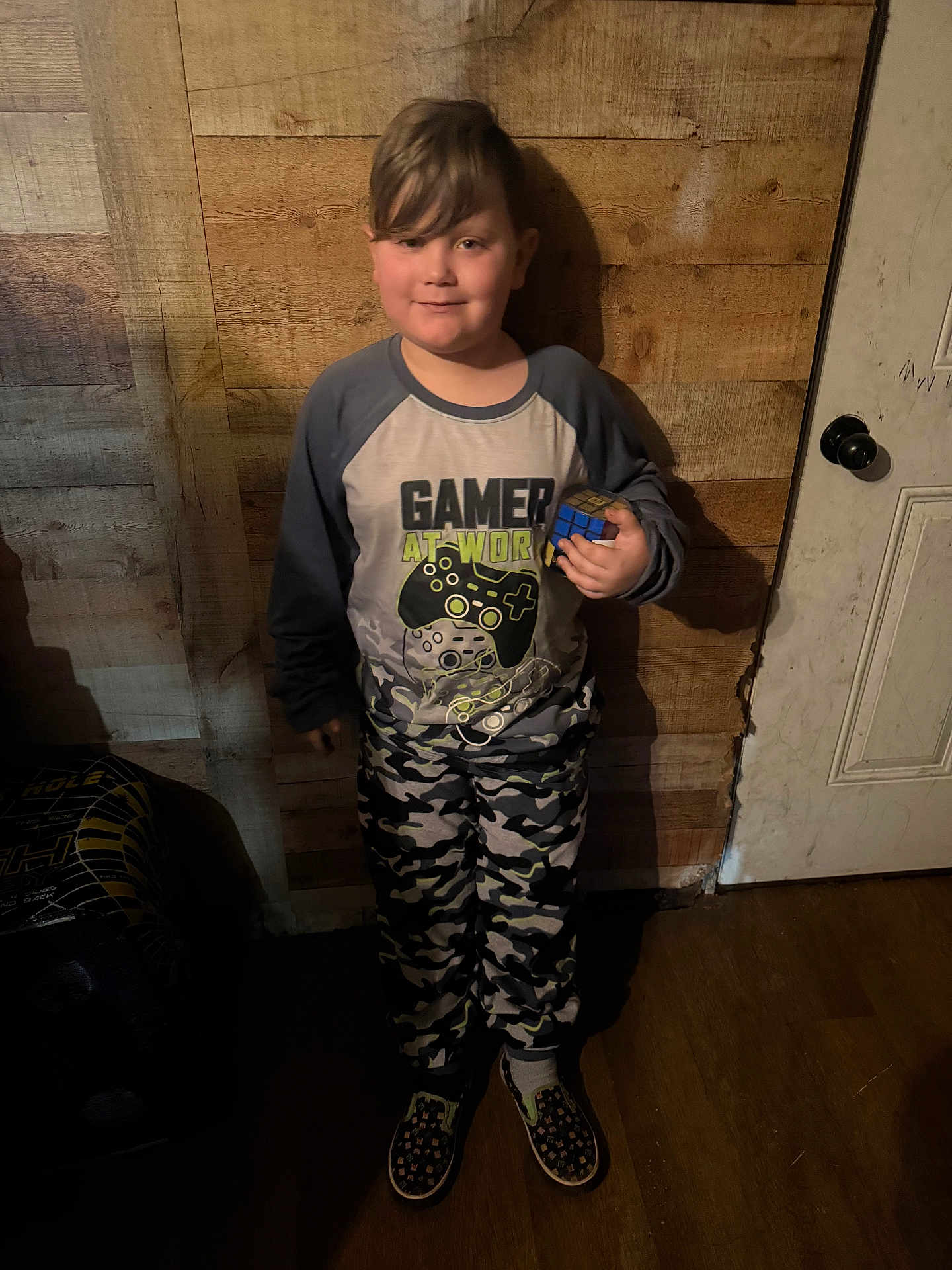 Brantley joined the competition — help win amazing prizes! adult, bodypart, boy, child, clothing, face, finger, footwear, hand, hardwood, head, male, man, pants, person, photography, portrait, shoe, t_shirt, wood