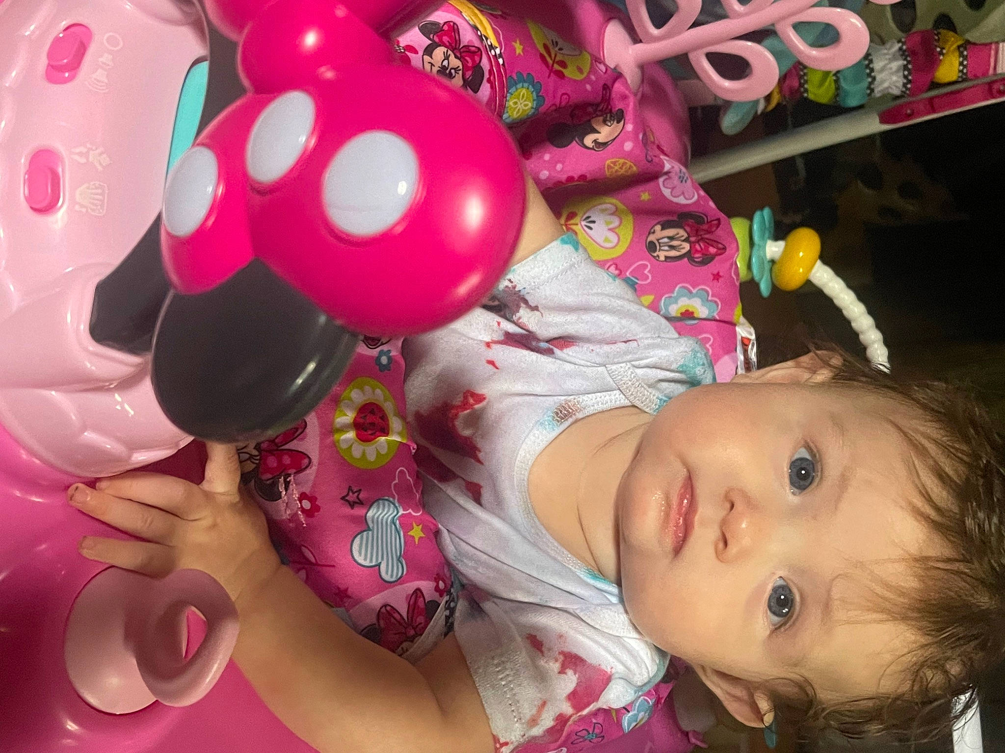 Amelia is registered to the contest to win money with this photo: baby, baby_toddler_clothing, baby_toys, balloon, beauty, cheek, child, event, fun, happy, magenta, party_supply, person, pink, stuffed_toy, sweetness, toddler, toy