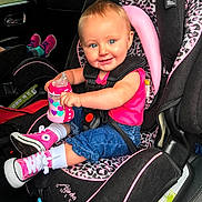 Riley joined the competition — help win amazing prizes! baby_carriage, baby_products, car, car_seat, child, fun, girl, pink, product, toddler, vehicle