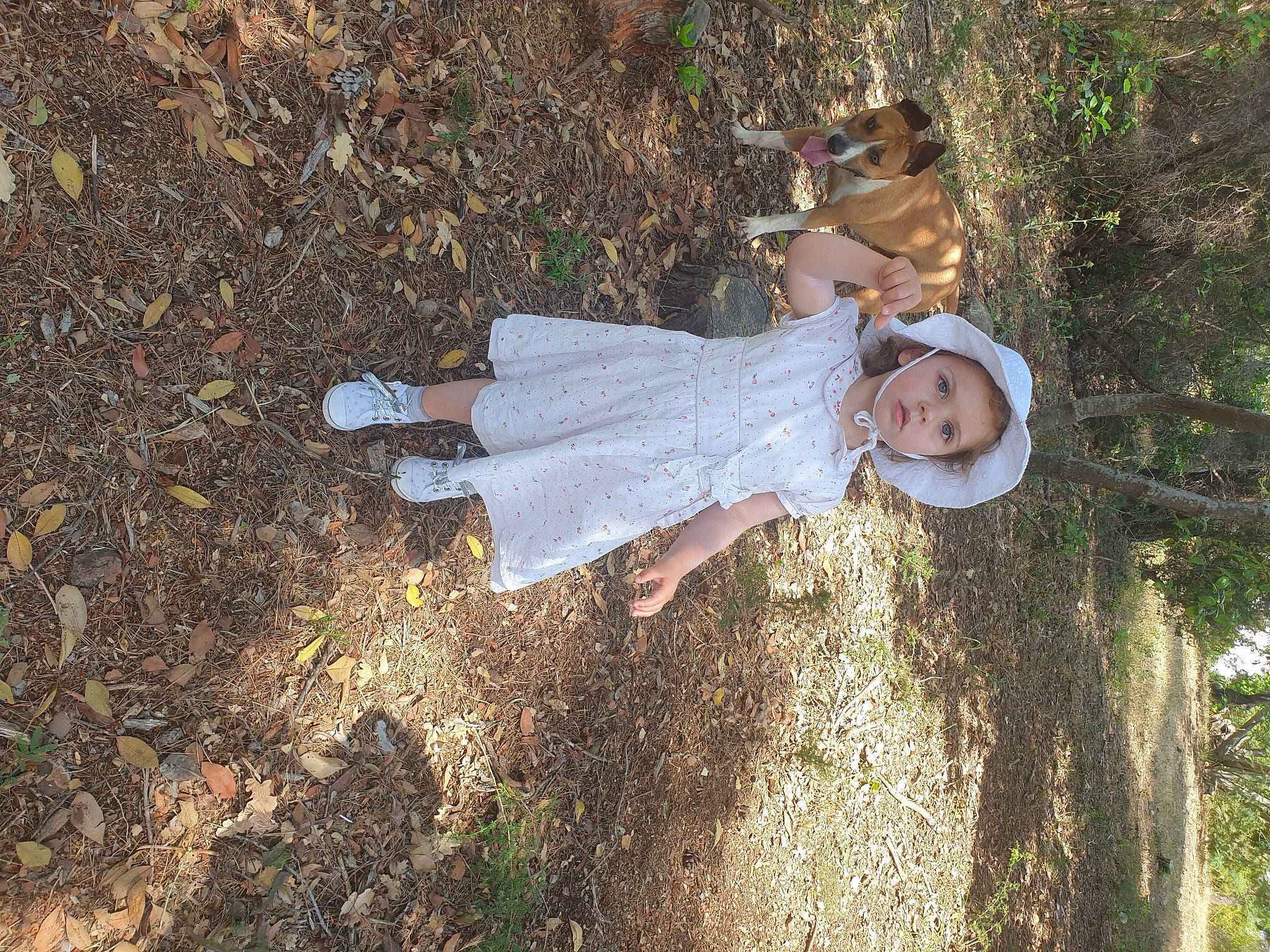 Lola a rejoint le concours — aidez-le/la à gagner de superbes lots ! baby_toddler_clothing, child, fun, grass, grassland, happy, landscape, people_in_nature, person, plant, shadow, soil, toddler, tree