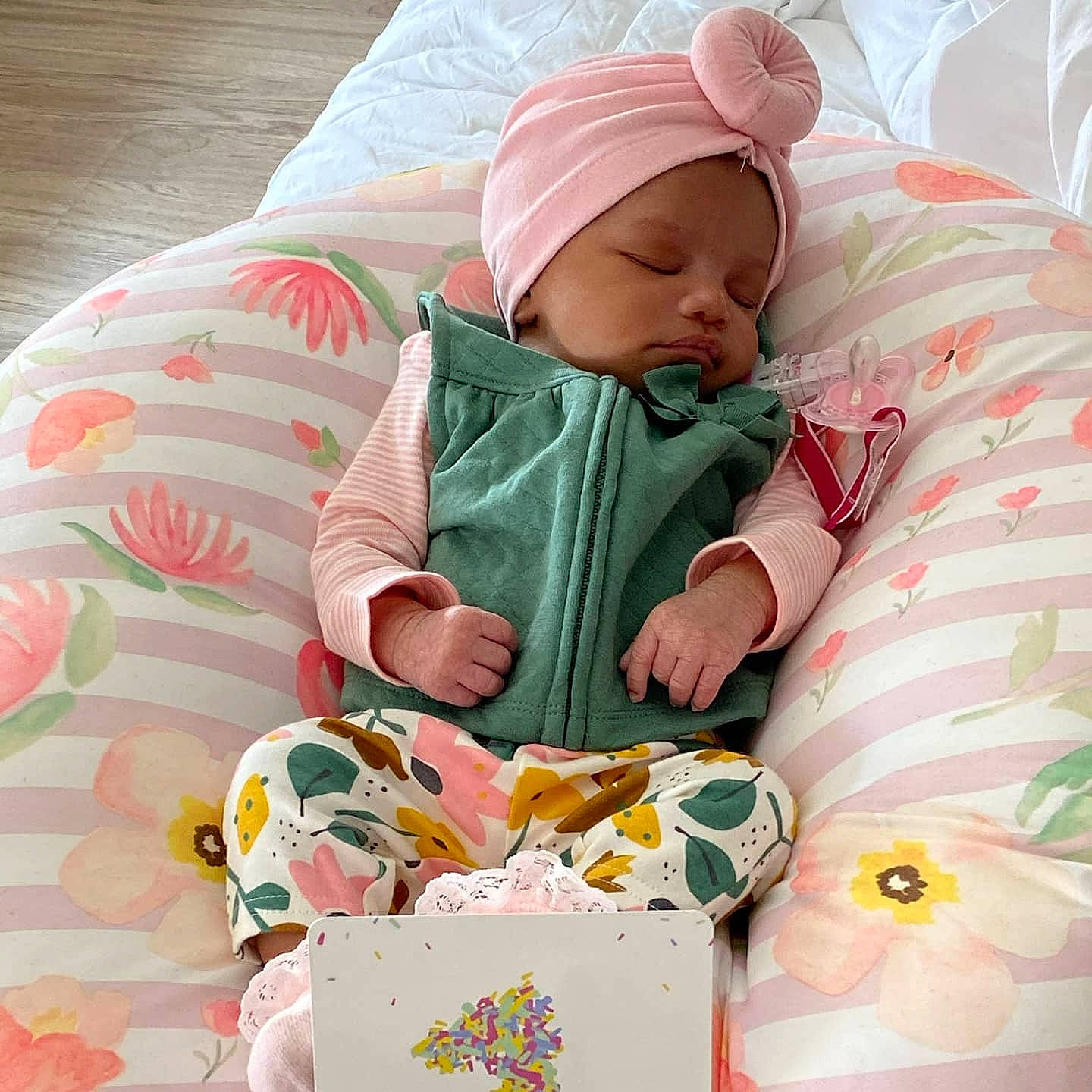 Chloé joined the competition — help win amazing prizes! baby, child, food, headwear, linens, person, toddler