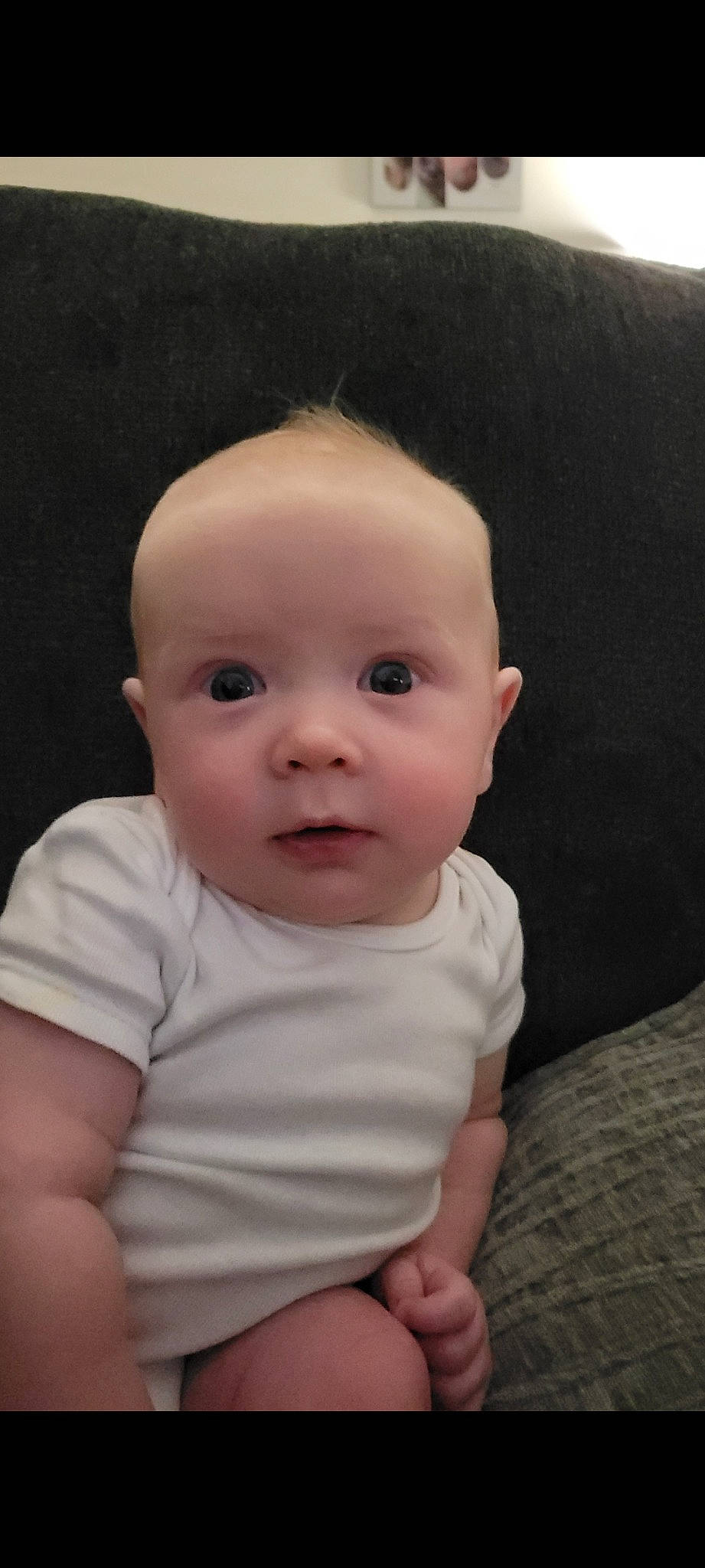 Connor joined the competition — help win amazing prizes! baby, baby_toddler_clothing, cheek, child, comfort, eye, eyebrow, head, iris, lip, nose, person, sitting, sleeve, smile, toddler