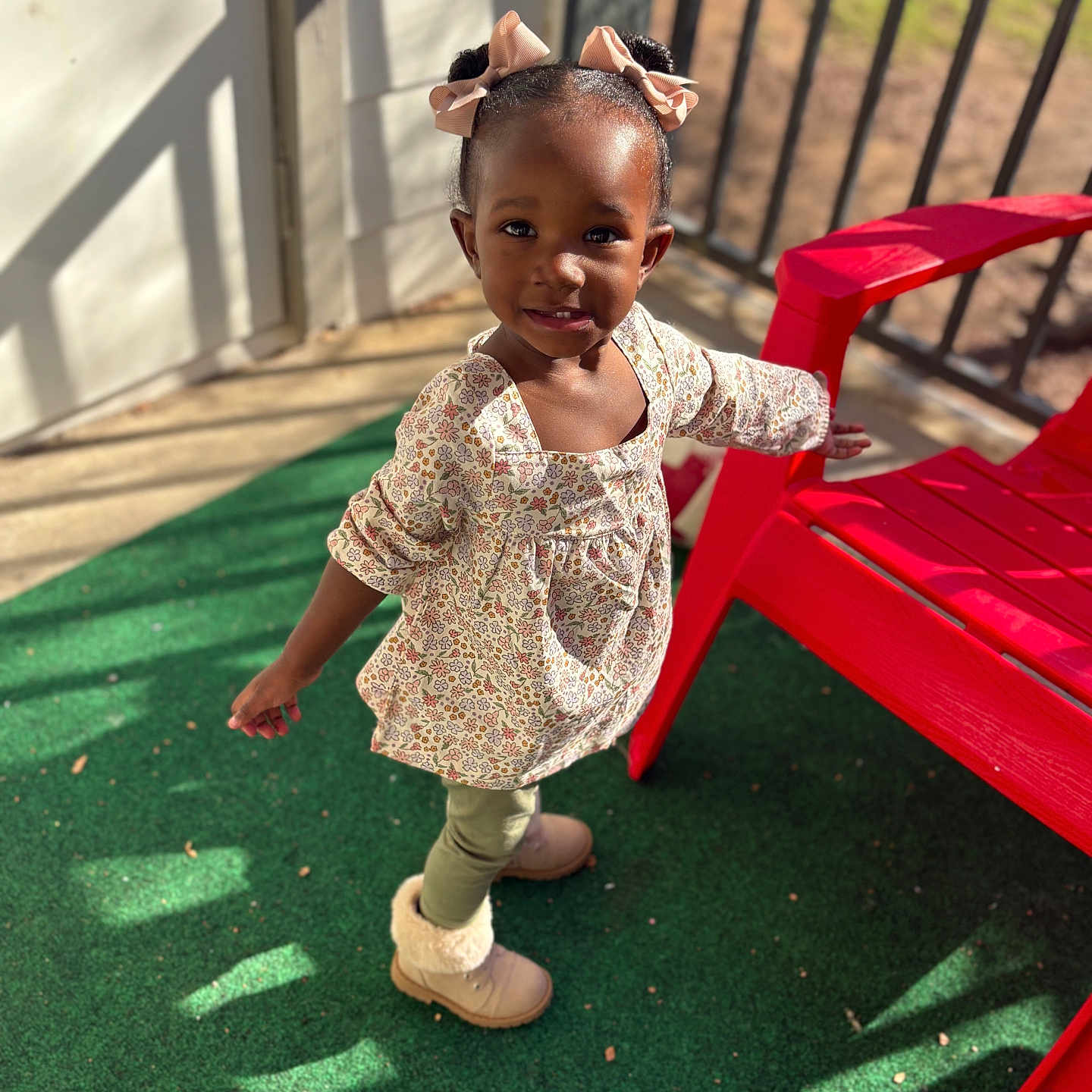 Audriana joined the competition — help win amazing prizes! child, clothing, dress, face, female, footwear, girl, grass, happy, head, pants, person, photography, plant, portrait, sandal, shoe, shorts, sitting, smile