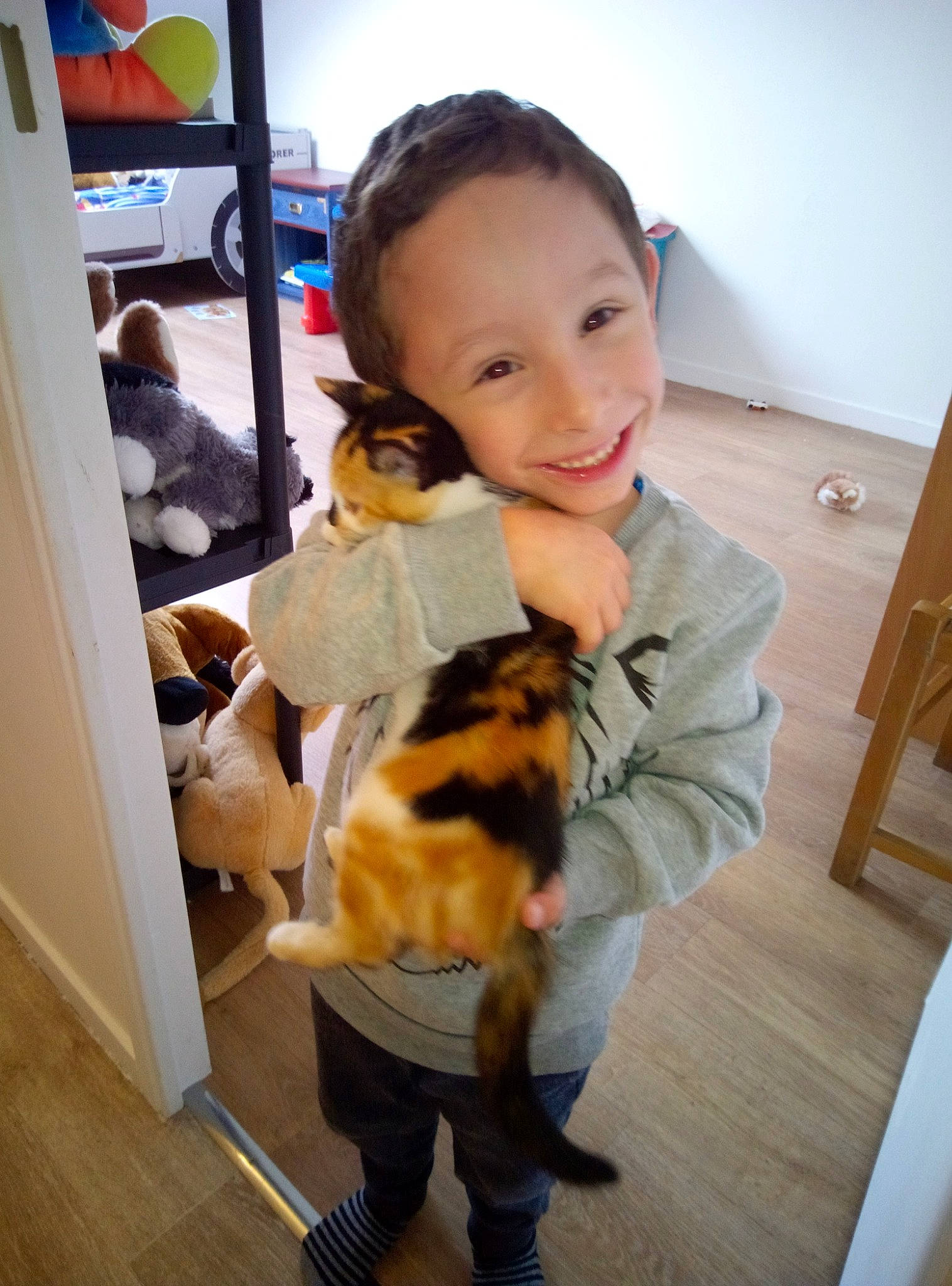 Natheo a rejoint le concours — aidez-le/la à gagner de superbes lots ! canidae, cat, child, companion_dog, fawn, fur, joy, leg, person, play, toddler