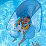 Télio a rejoint le concours — aidez-le/la à gagner de superbes lots ! baby, pool, water, float, inflatable, sunshade, child, sleeping, blue, toy, hand, summer, outdoor, relaxation, swimming, infant, safety, sunlight, recreation, floating
