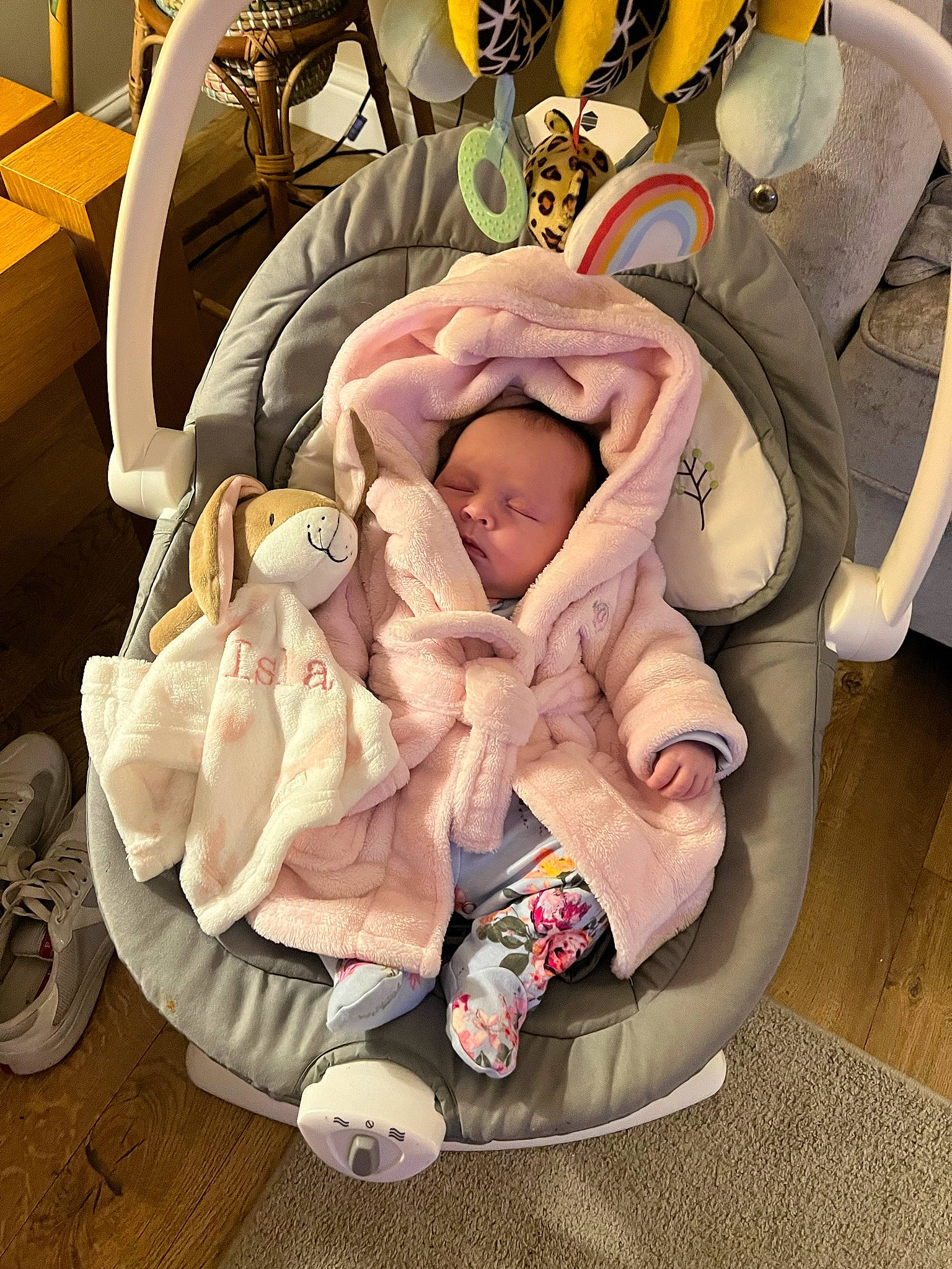 Isla joined the competition — help win amazing prizes! baby, baby_carriage, baby_in_car_seat, baby_products, baby_safety, baby_sleeping, baby_toddler_clothing, baby_toys, child, comfort, infant_bed, peach, person, room, service, toddler