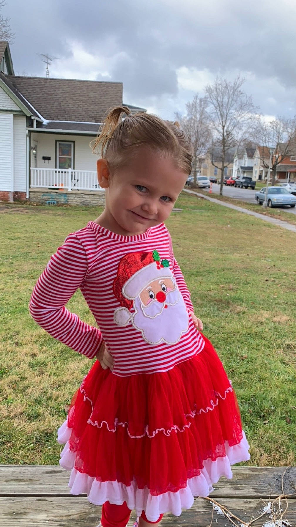 Lily joined the competition — help win amazing prizes! baby_toddler_clothing, child, cloud, day_dress, dress, embellishment, grass, happy, joy, magenta, pattern, person, pink, plant, sky, sleeve, smile, t_shirt, toddler, tree