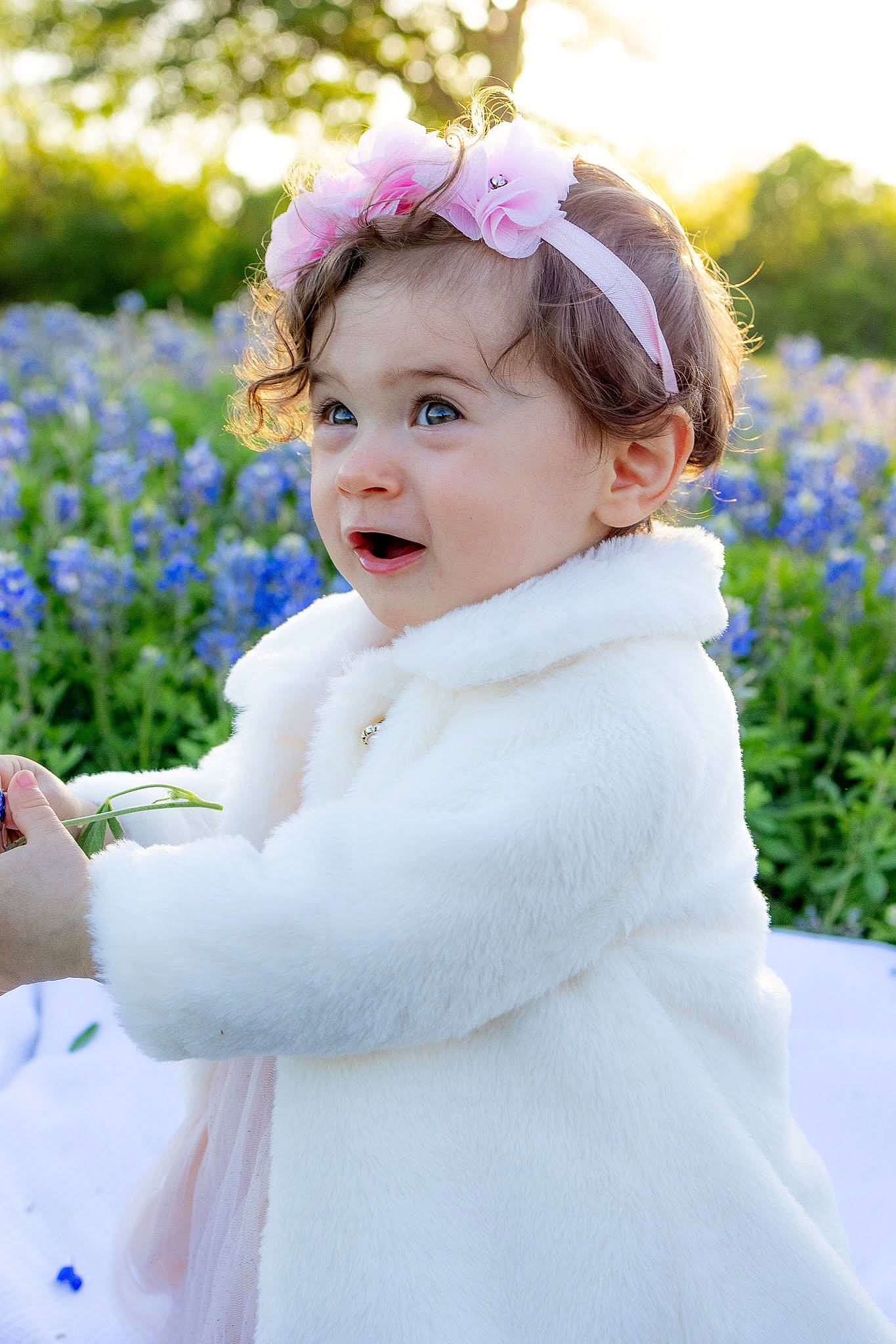 Naora joined the competition — help win amazing prizes! baby, baby_toddler_clothing, child, dress, flower, fun, grass, happy, iris, people_in_nature, person, petal, pink, plant, purple, skin, sleeve, smile, toddler, tree