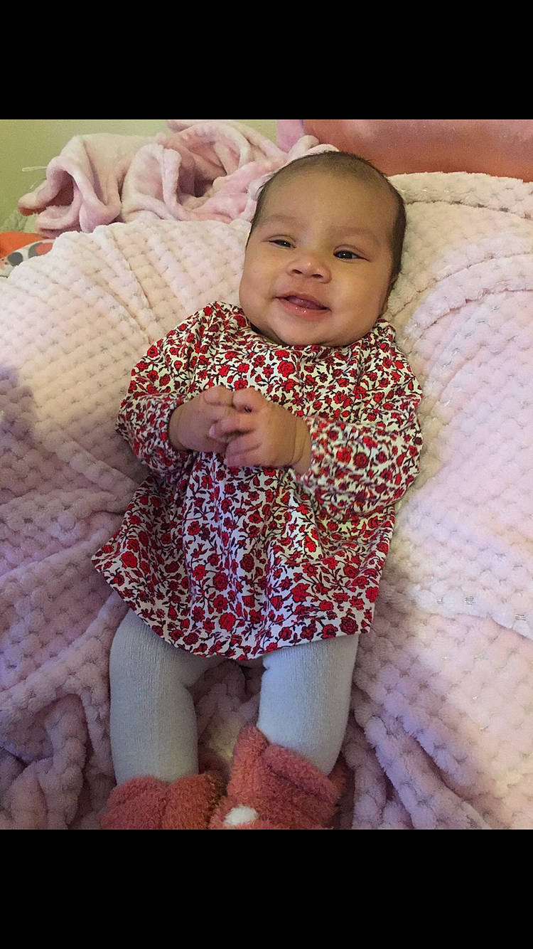 Emire joined the competition — help win amazing prizes! baby, baby_sleeping, baby_toddler_clothing, cheek, child, comfort, eye, happy, iris, linens, pattern, person, pink, room, sitting, skin, sleeve, smile, textile, thigh