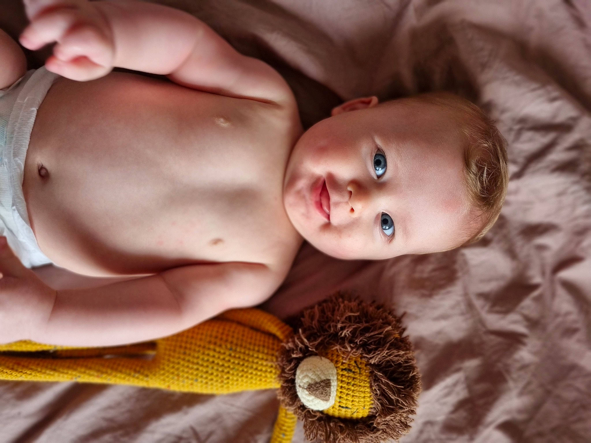élio participe au concours pour gagner de l'argent avec cette photo : abdomen, arm, baby, barechested, chest, close_up, doll, eye, eyelash, fawn, finger, hand, happy, human_body, jewellery, nail, person, skin, toddler, toy