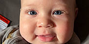 Kohen joined the competition — help win amazing prizes! baby, blue_eyes, child, closeup, clothing, cute, expression, face, happy, head, indoors, infant, mohawk, onesie, person, portrait, skin, smile, soft_light, young