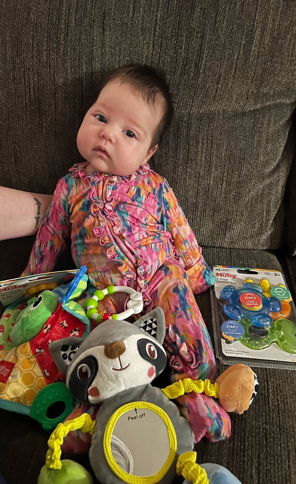 Kinleigh joined the competition — help win amazing prizes! baby, baby_products, baby_toddler_clothing, baby_toys, child, doll, fun, iris, linens, pattern, person, plaid, play, sitting, sleeve, stuffed_toy, t_shirt, textile, toddler, toy