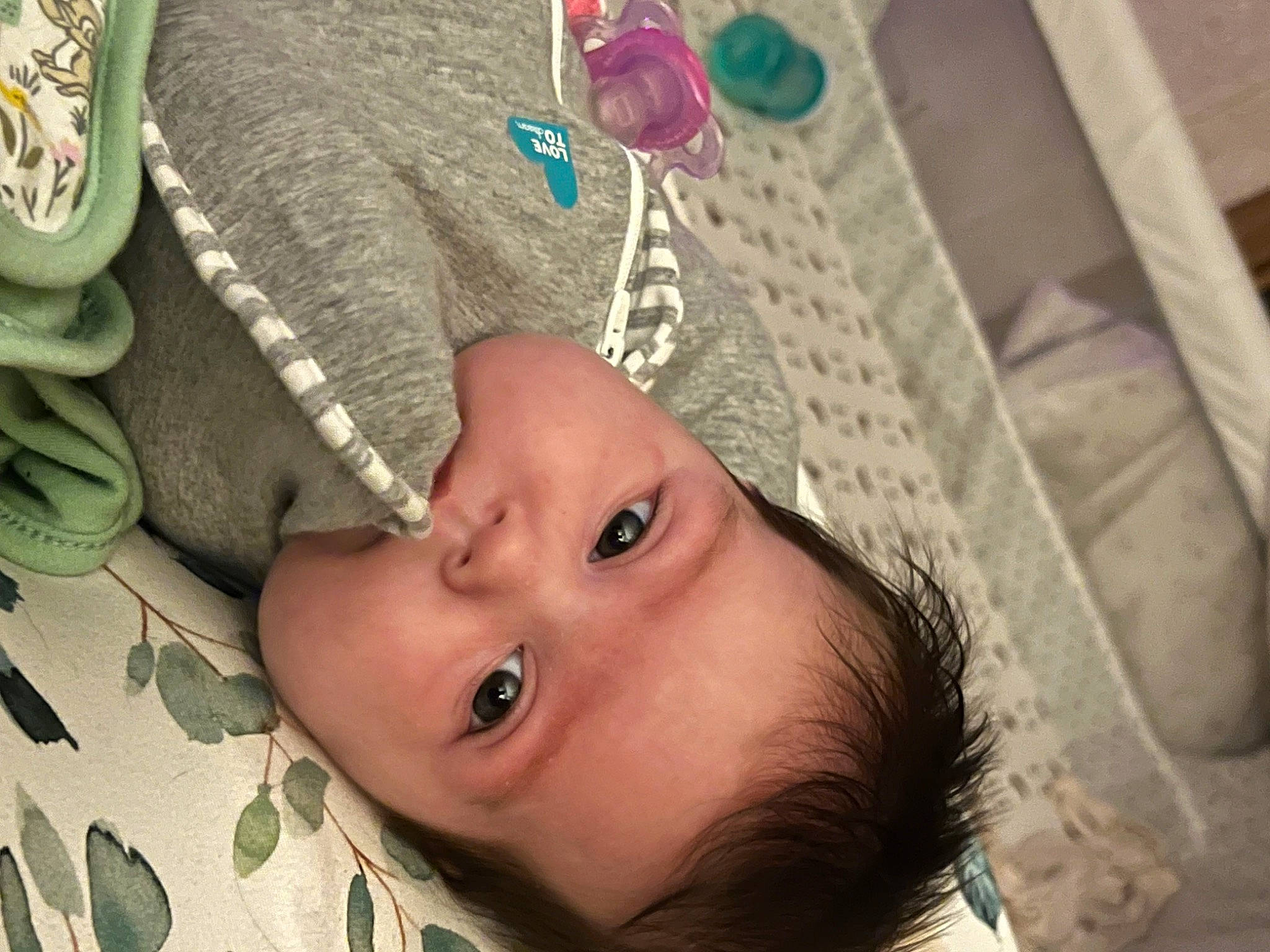 Kinleigh joined the competition — help win amazing prizes! baby, baby_toddler_clothing, cheek, child, chin, close_up, comfort, eye, eyelash, facial_expression, grass, happy, head, iris, linens, nose, pattern, person, skin, toddler