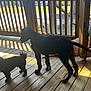 Hoss is registered to the contest to win money with this photo: dog, dogs, wooden_porch, sunlight, outdoor, pet, animal, fence, shadow, daylight, black_dog, small_dog, tail, wood_floor, railing, quiet, nature, domestic_animal, companions, leisure