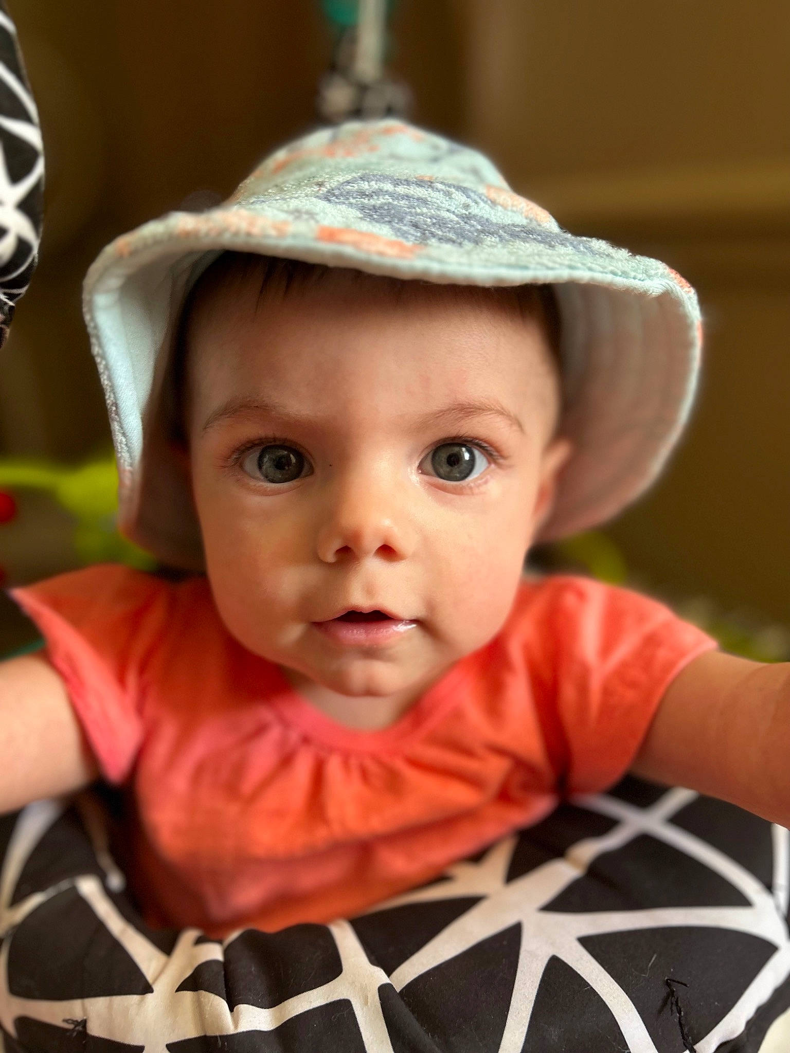 Haven is registered to the contest to win money with this photo: baby, baby_toddler_clothing, cheek, chin, cool, eye, eyebrow, face, facial_expression, happy, hat, head, human, iris, lip, mouth, person, skin, sleeve, smile