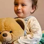 Javier Lopera participe au concours pour gagner de l'argent avec cette photo : baby, blanket, child, childhood, clothing, cuddly, cute, face, happy, hugging, indoor, overalls, plush_toy, portrait, smiling, soft_toy, teddy_bear, toddler, toy, young